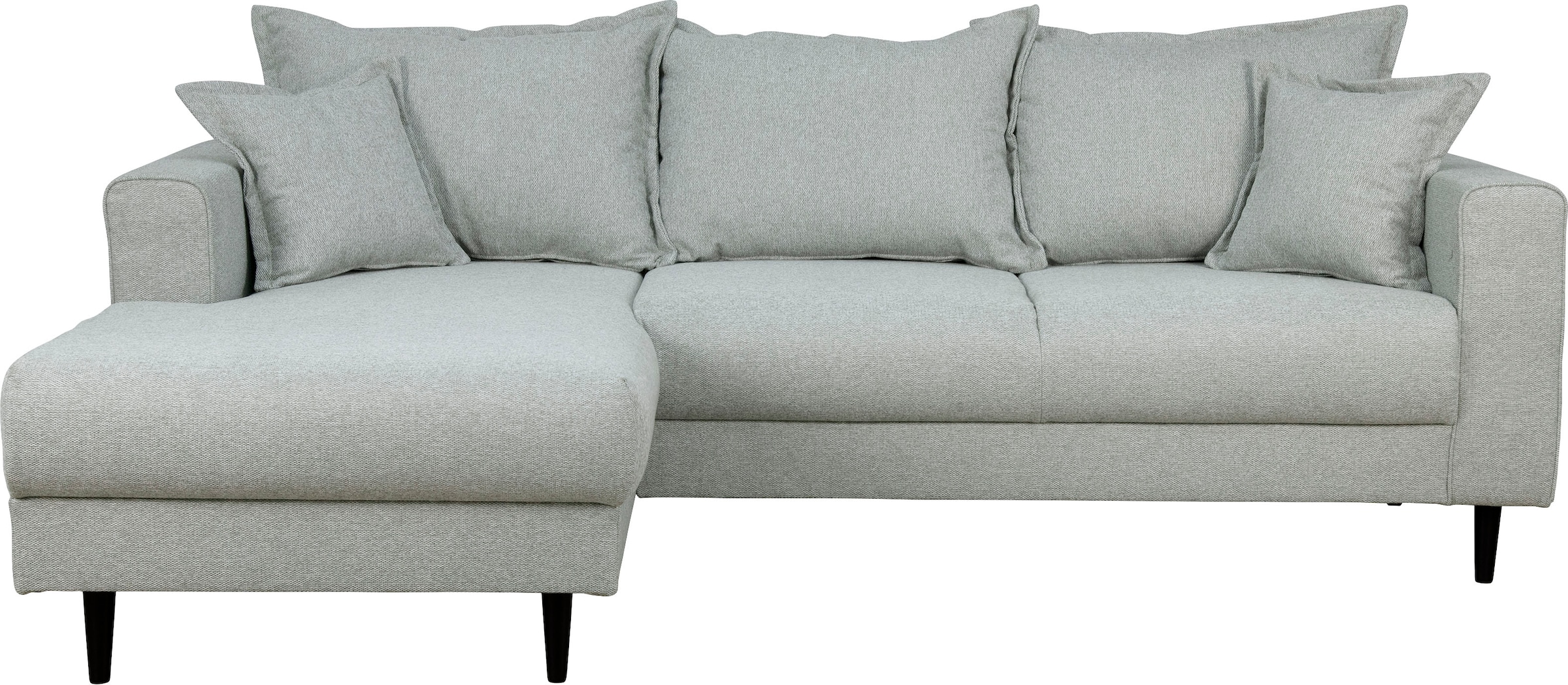 Home affaire Ecksofa »VEYRAS L-Form, hoher Sitzkomfort, Maße B/T/H: 230/150/76 cm«, mit Wellenunterfederung, incl. Rückenkissen und Zierkissen