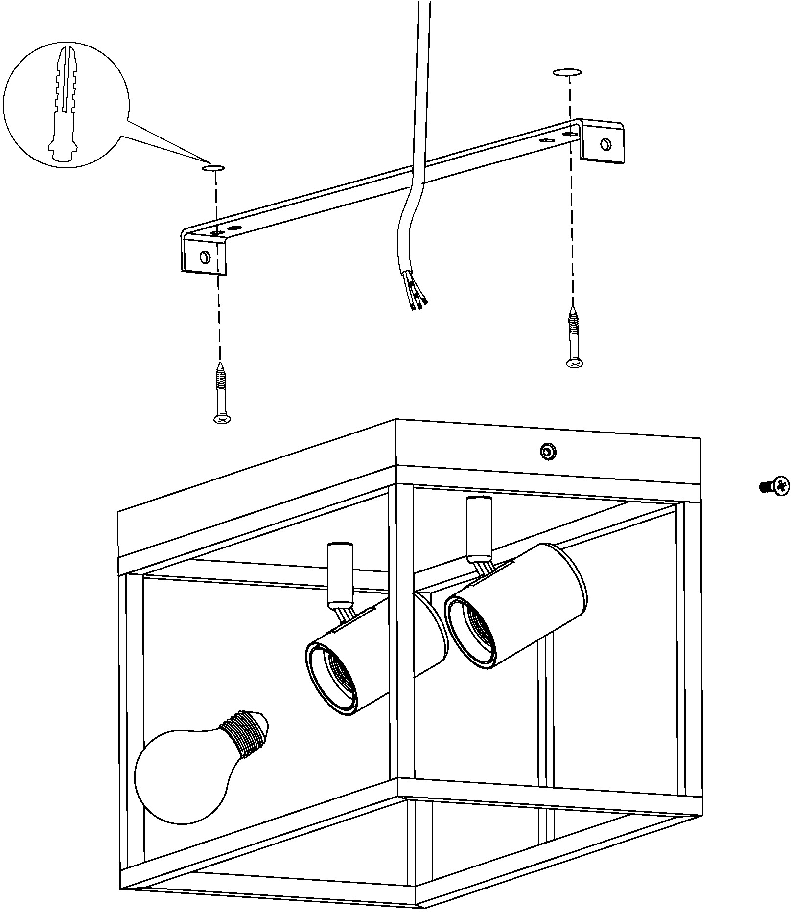 EGLO Deckenleuchte »SILENTINA«, 2 flammig, Leuchtmittel E27 | ohne Leuchtmittel, Deckenleuchte, Industrial, Wohnzimmerlampe, Küchenlampe, Flurlampe