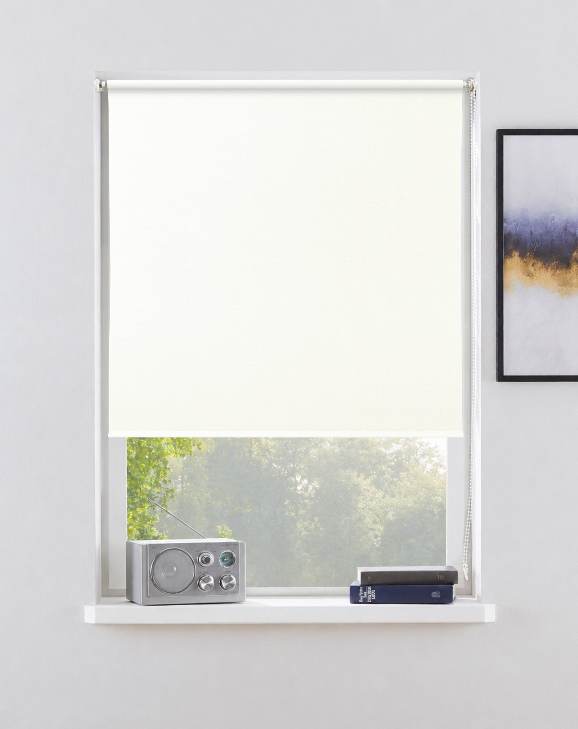 OTTO home Rollo »NELLIA« Lichtschutz Sichtschutz ohne Bohren freihängend Klemmfix, Seitenzugrollo in natürlicher Leinenoptik, NEUHEIT