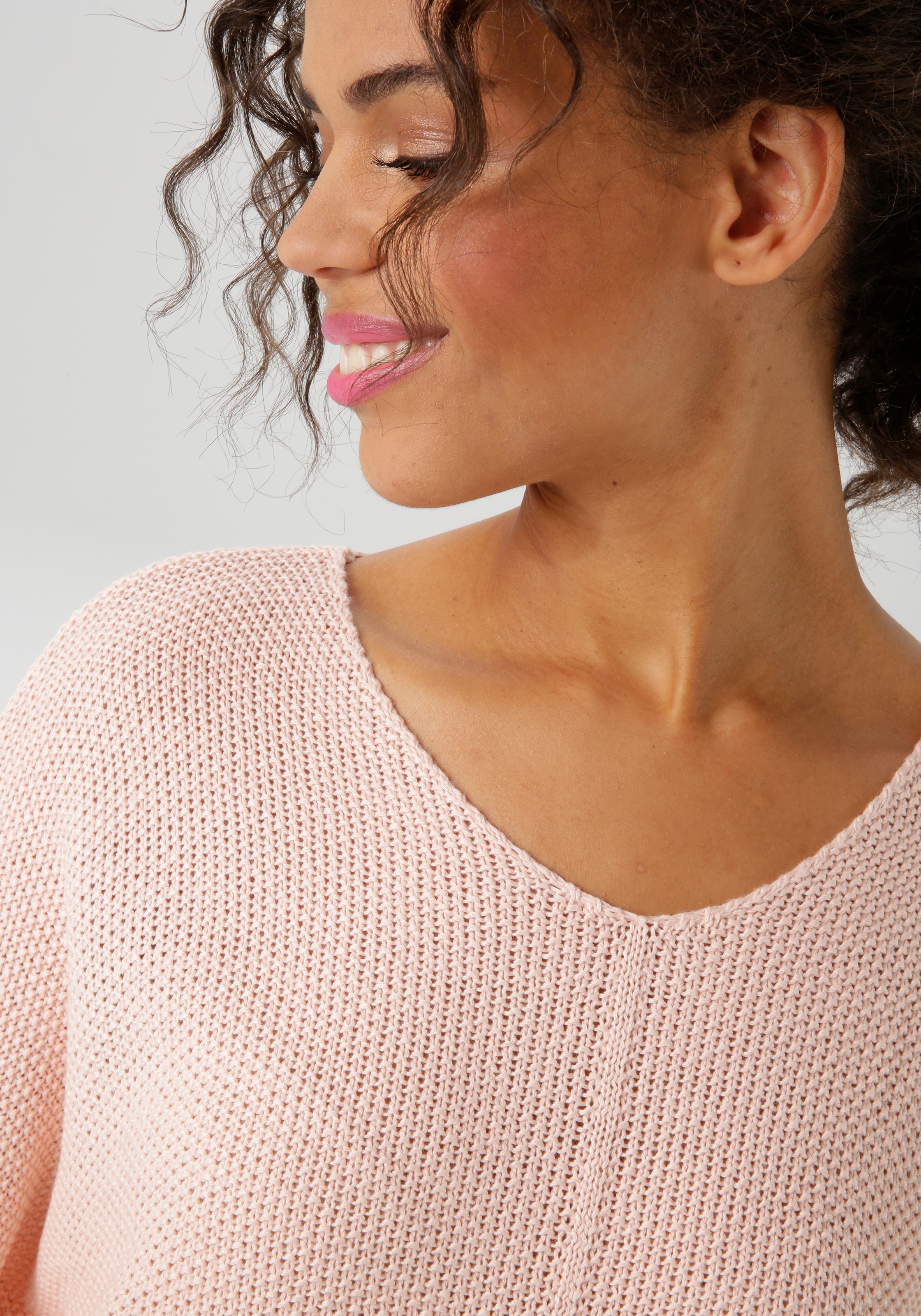 Aniston CASUAL Strickpullover, im ausdrucksvollem Perl-Muster
