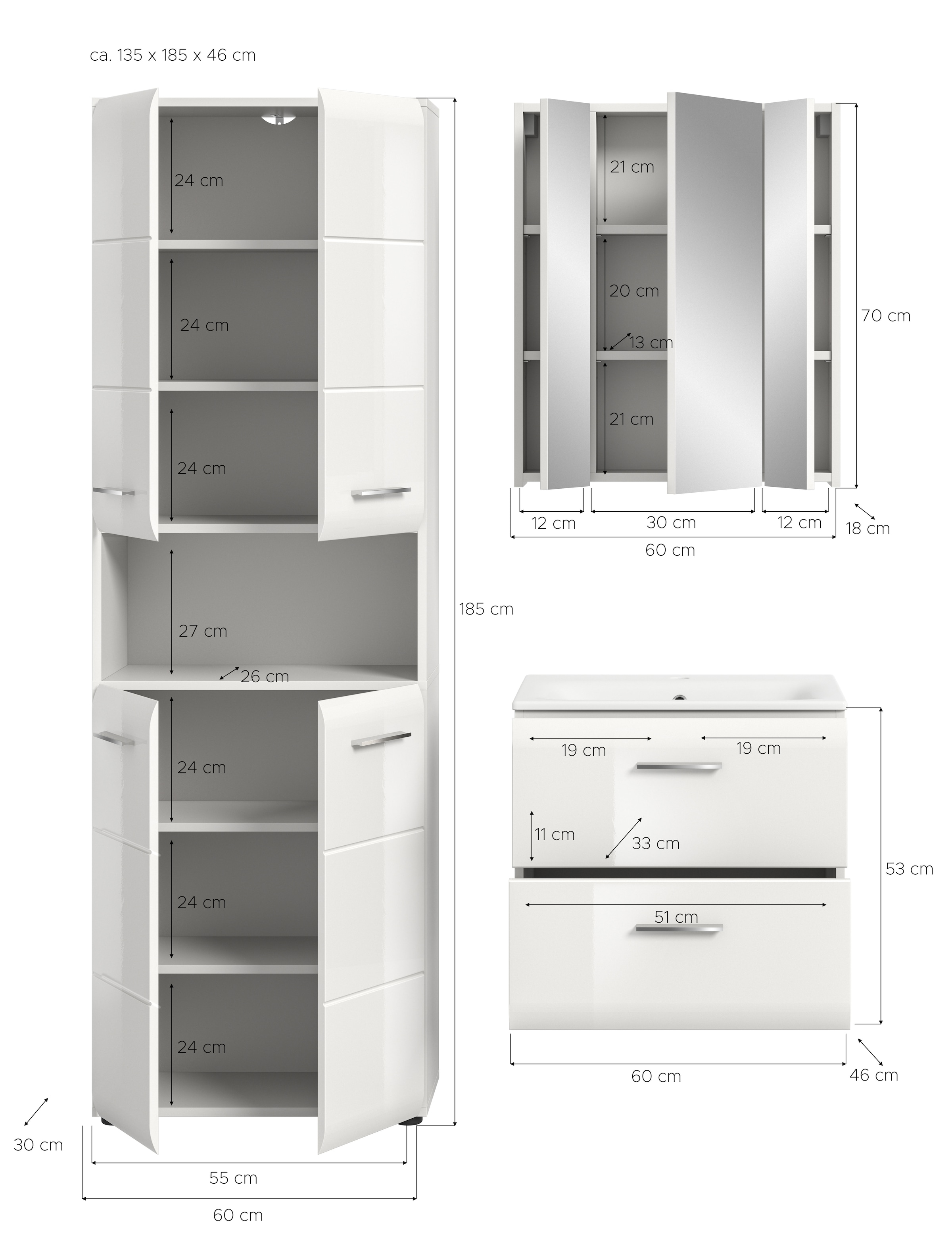 welltime Badezimmer-Set Set, 4 Stk. tlg.