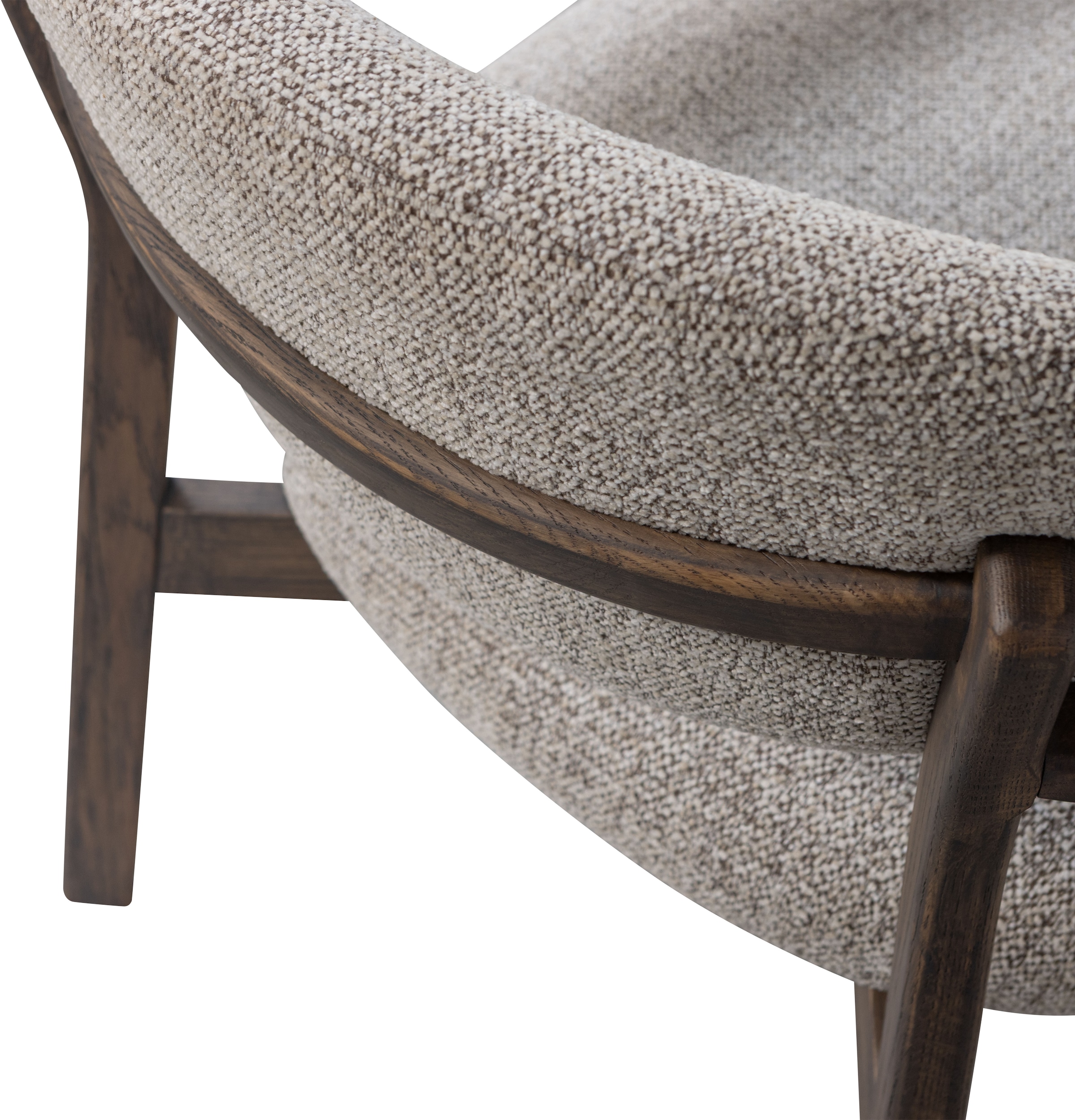 WOOOD Loungesessel »Udar mit More-Melange-Bezug und Eichenholzgestell, B68 x T75 x H76 cm« Sehr hohe Verschleißfestigkeit, Tragkraft 120 kg, mittlere Sitzhöhe