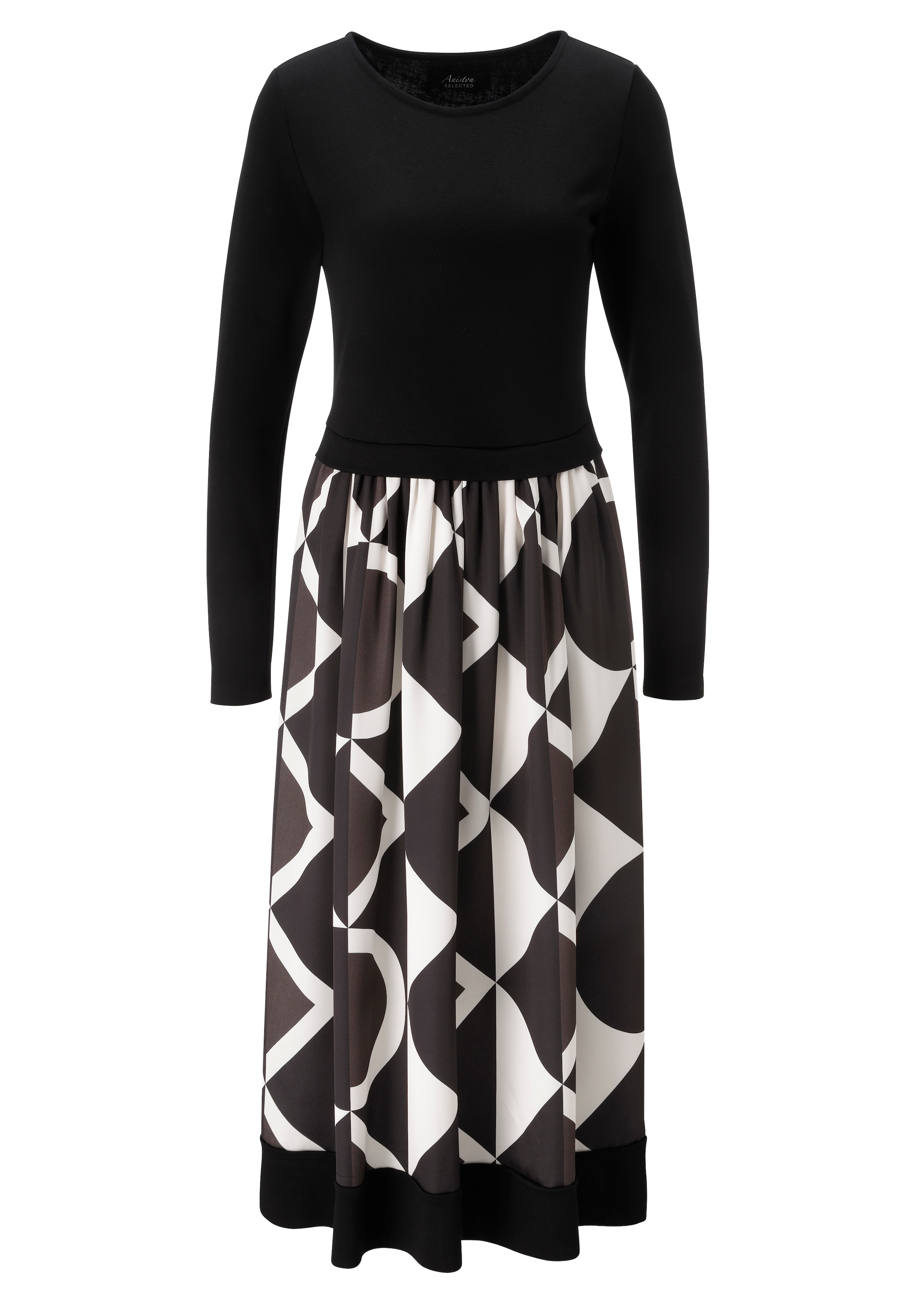 Aniston SELECTED Midikleid im Materialmix - NEUE KOLLEKTION