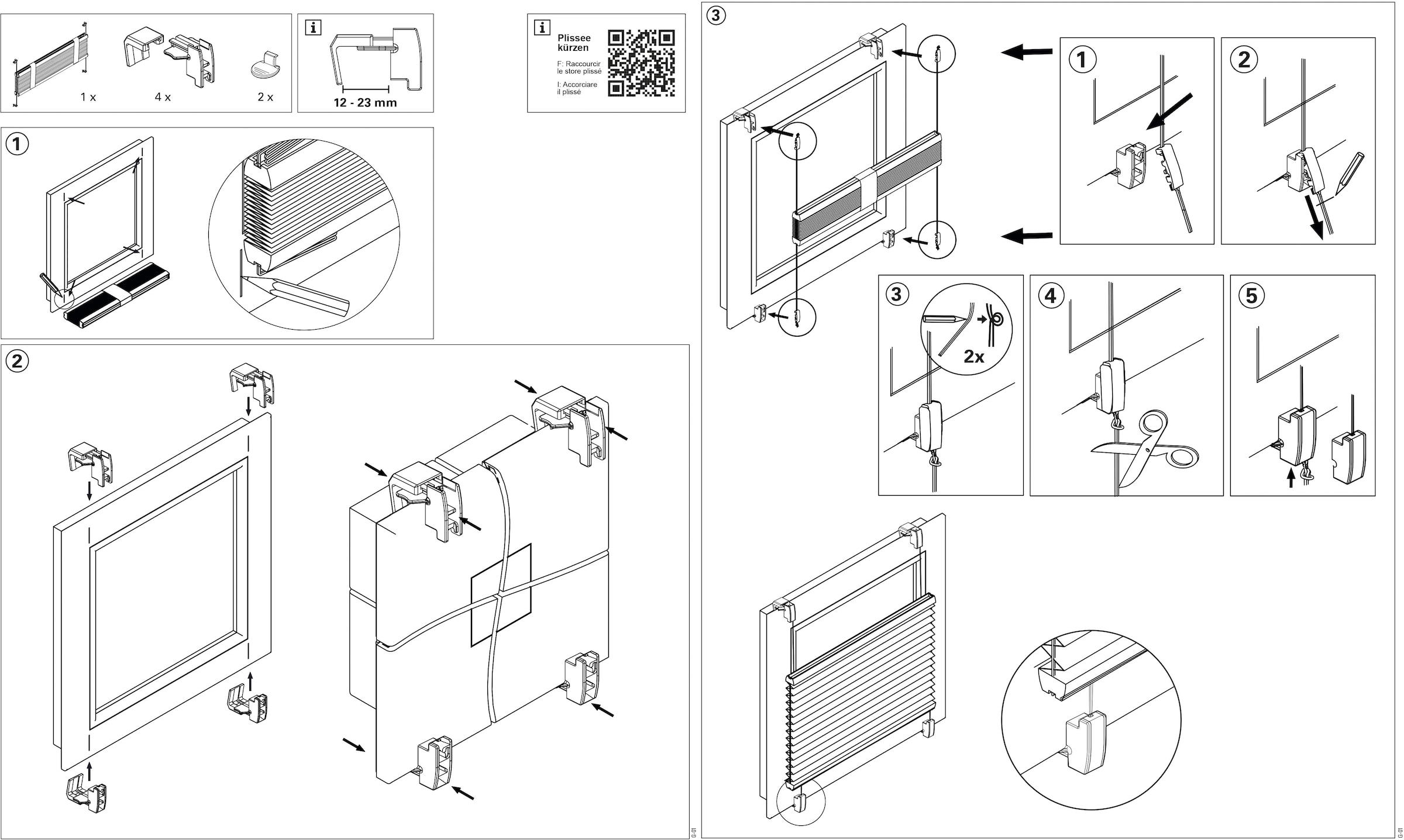 my home Plissee »zum Klemmen«, blickdicht, ohne Bohren, verspannt, mit Plissee Concept Trägern