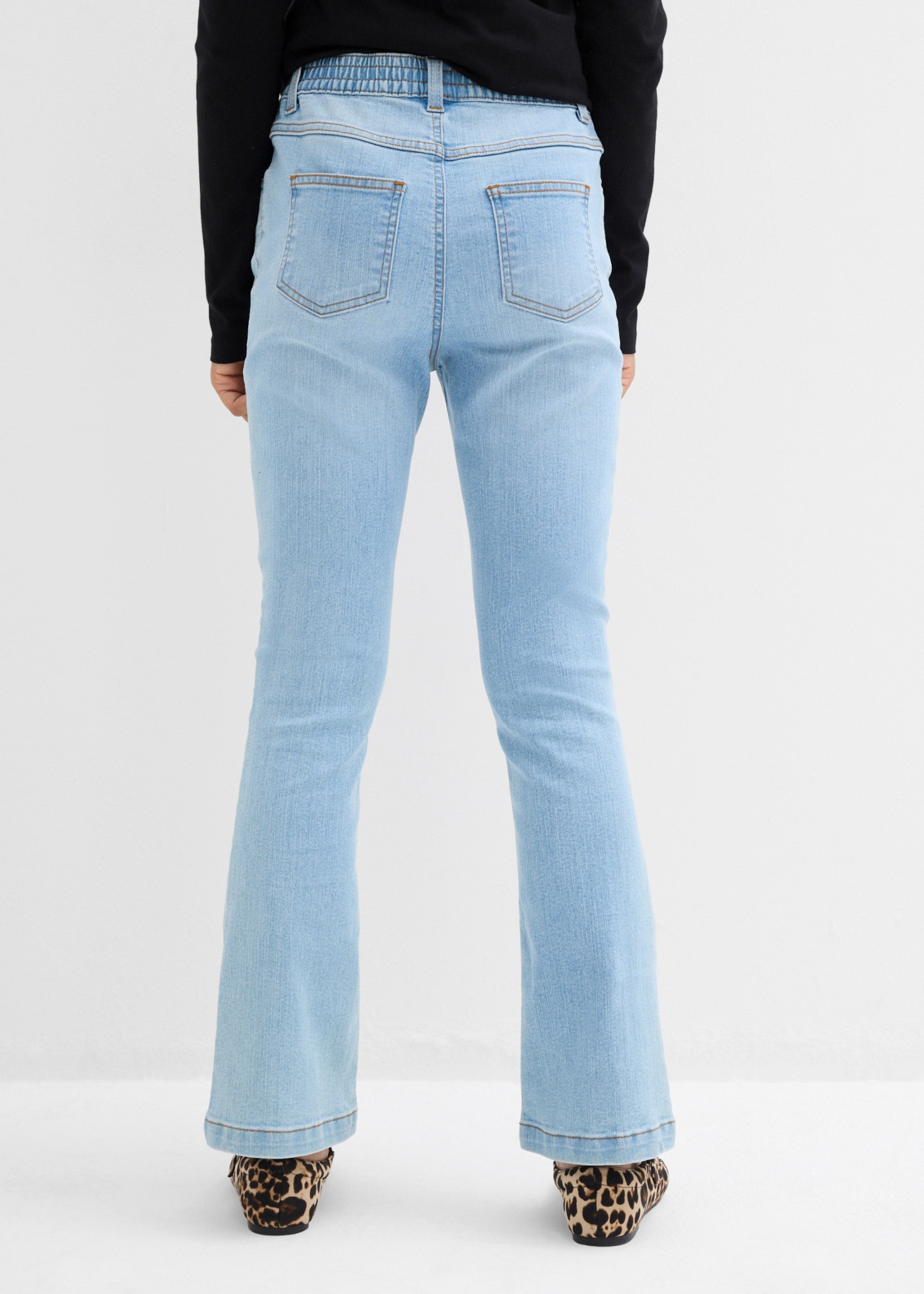 bonprix Schlupfjeans Packung,  für Mädchen, im praktischen 2er Pack, mit Schlupfform, Slim Fit