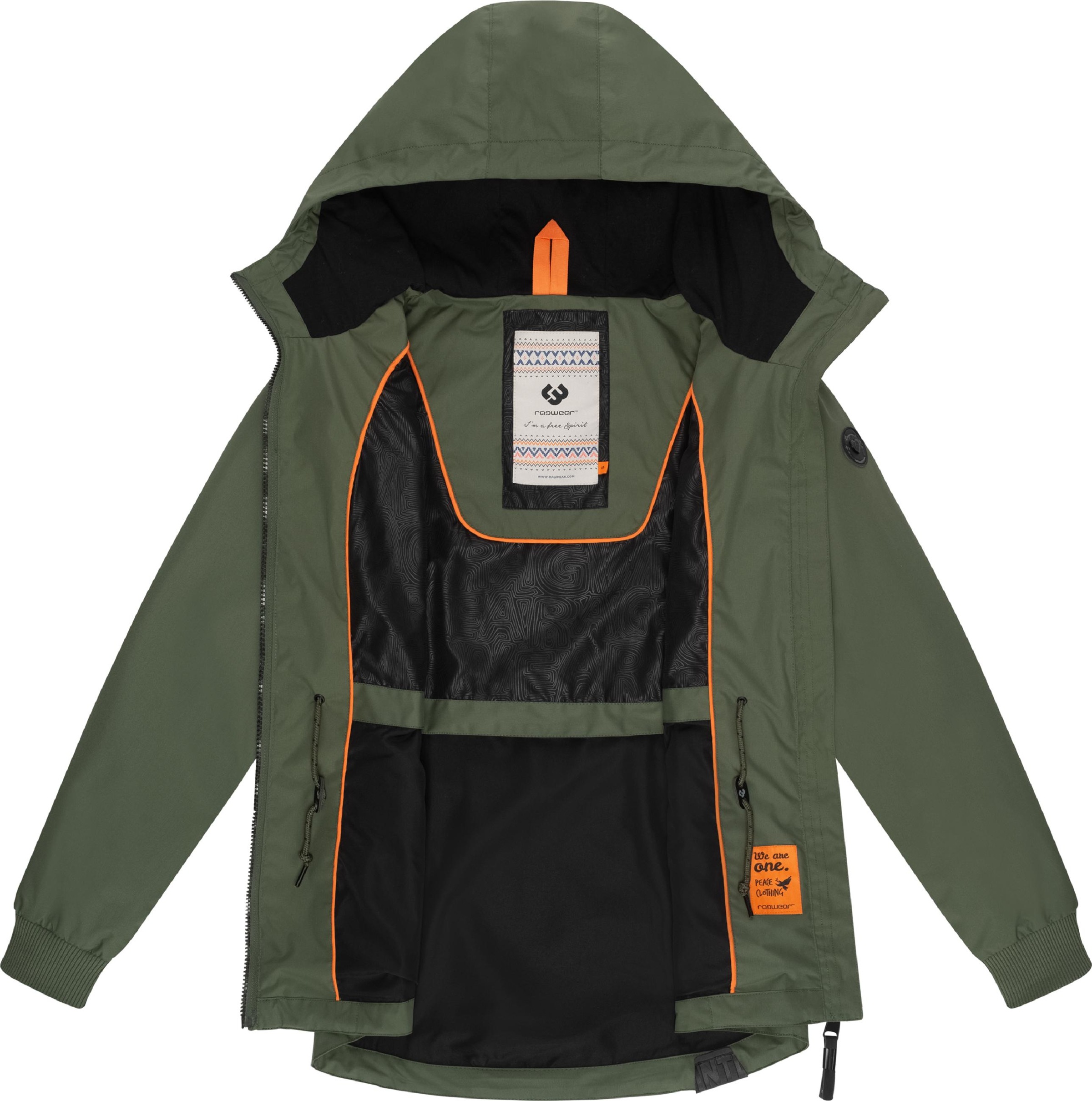 Ragwear Outdoorjacke »Übergangsjacke Dowey A«, mit Kapuze, Wasser- und winddichte Damen Jacke mit Taillenzugband