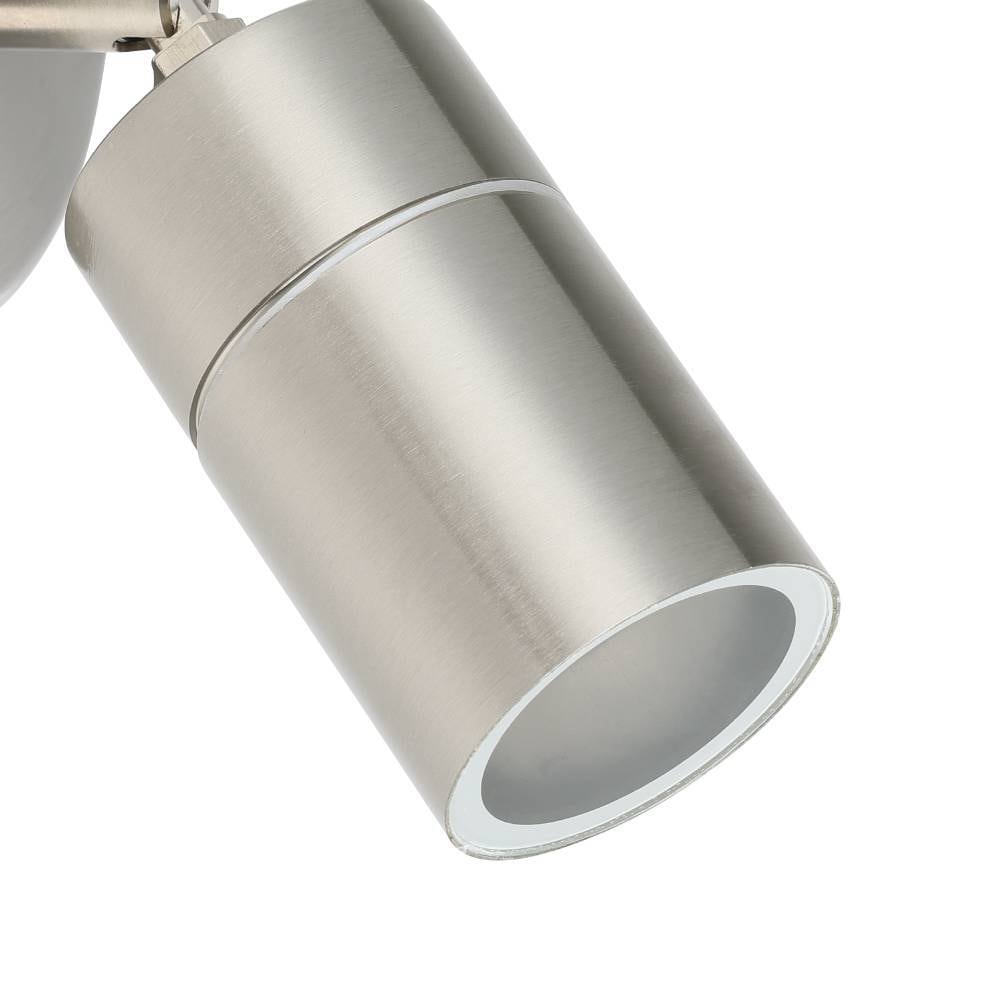 EGLO LED Außen-Wandleuchte »STOCKHOLM1 Spot, Wandspot, Außenleuchte, Eddelstahl, silber, IP44«, 1 flammig, Leuchtmittel GU10 | LED wechselbar, Eckmontage möglich, GU10, Garten, Terrasse, Hauswand, Garage, 10cm