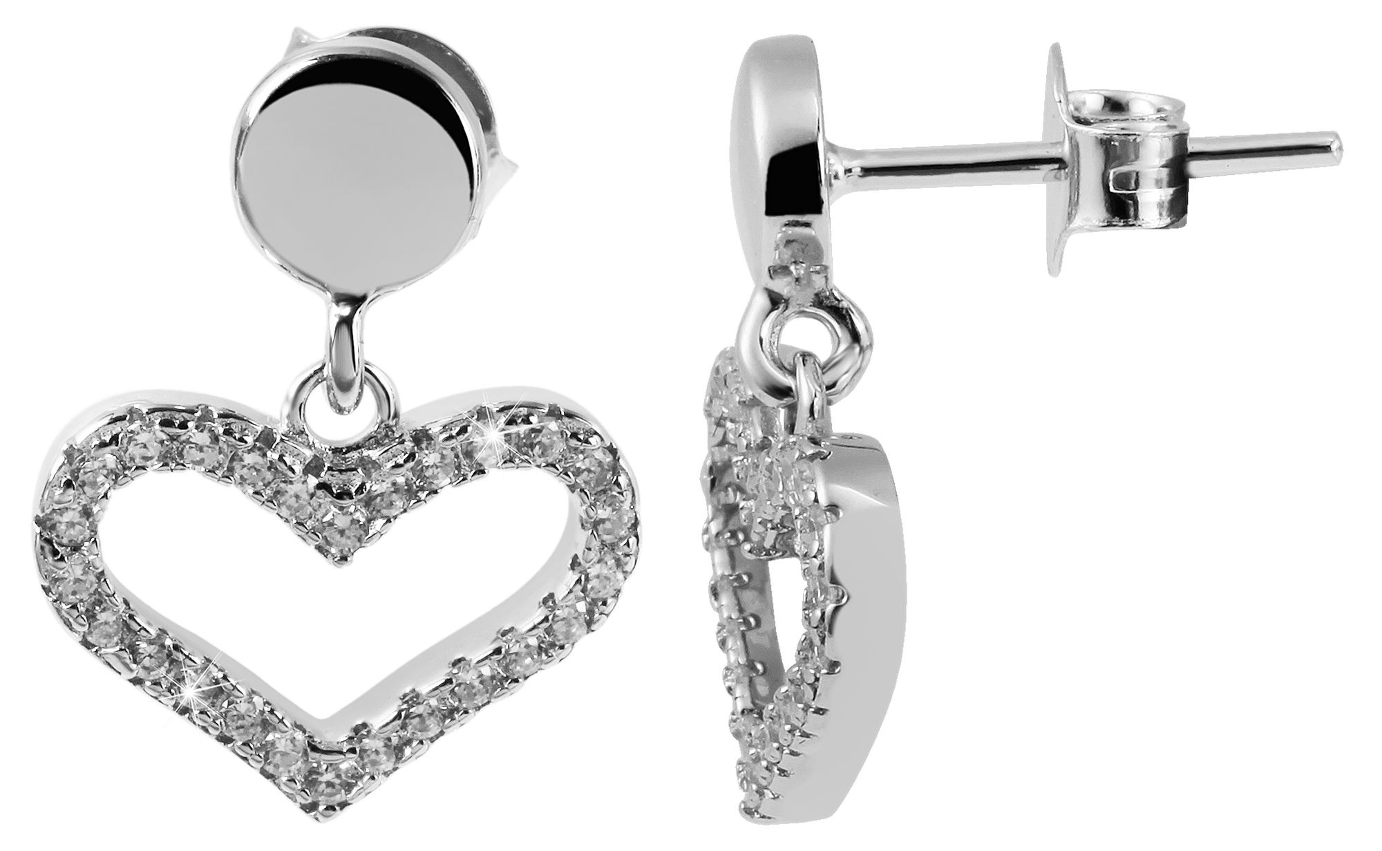 Adelia´s Kettenanhänger »Damen Anhänger ¿ Herzanhänger aus 925 Silber mit Zirkonia«