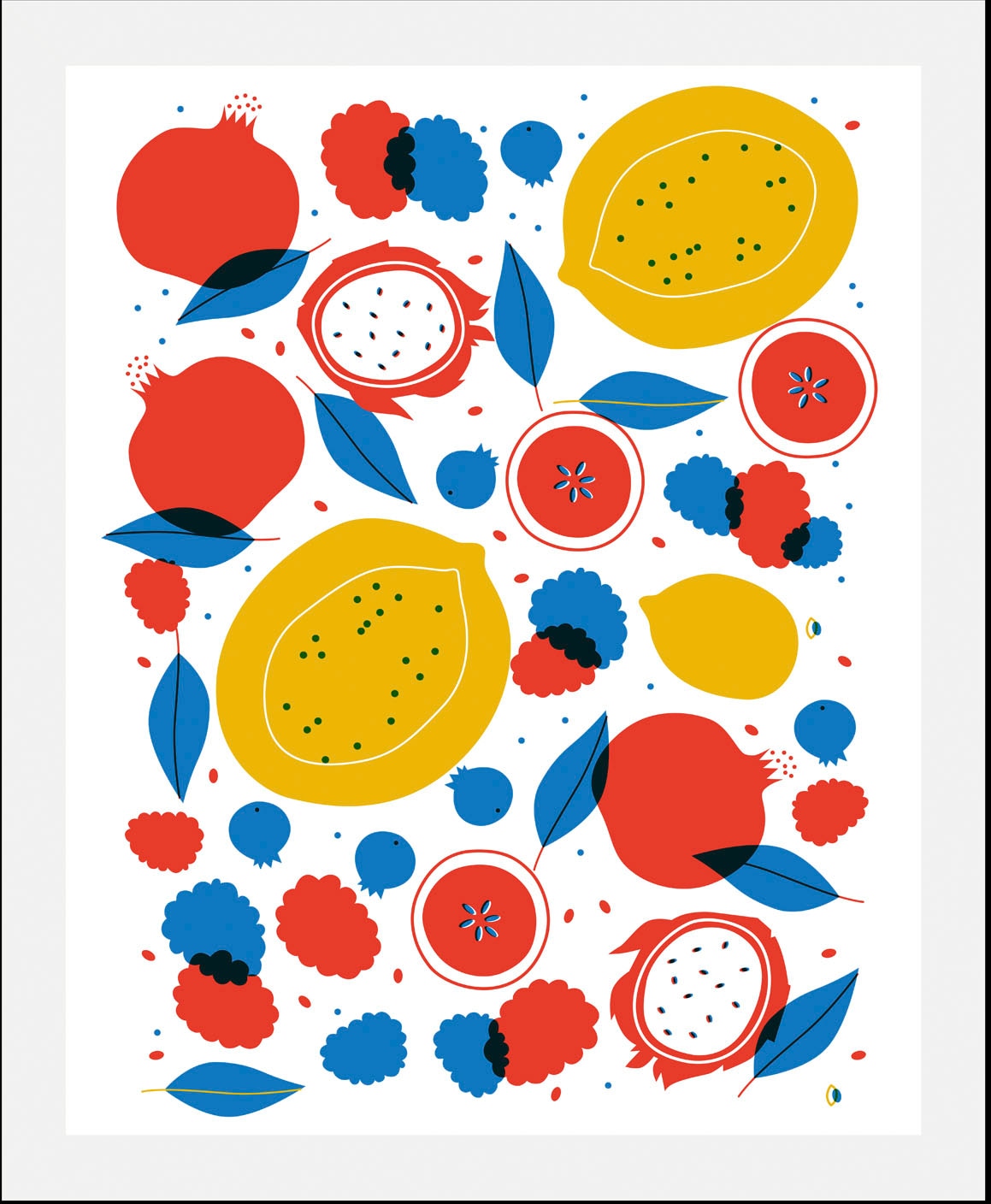 queence Bild »Filou«, Obst-Obst Bilder-Essen-Lebensmittel-Kunst-Abstrakt-Figuren, (1 St.), gerahmt