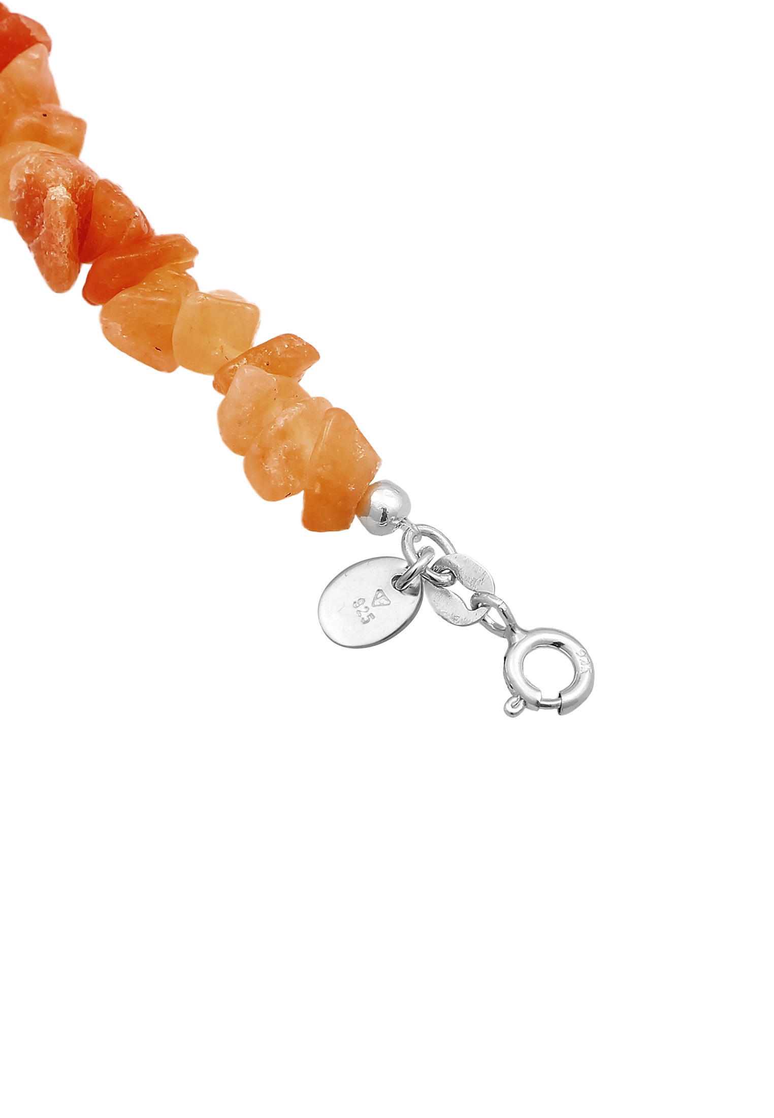 Elli Premium Silberkette »Halskette Aventurin Braun Kiesel Steine Bead 925 Silber«