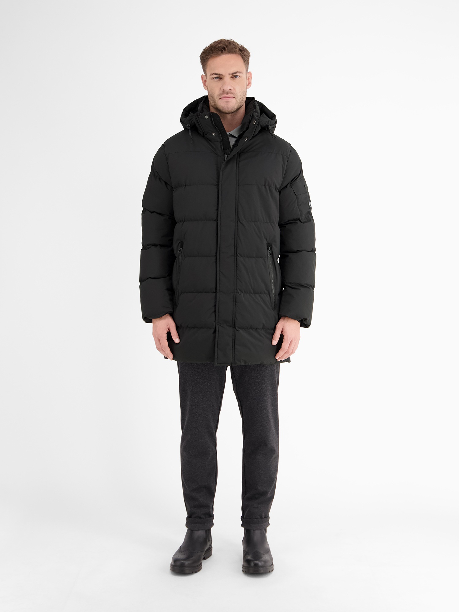 LERROS Steppjacke »LERROS Warm gefütterte Steppjacke mit abnehmbarer Kapuze«, mit Kapuze, Wasser- und windabweisend, atmungsaktiv