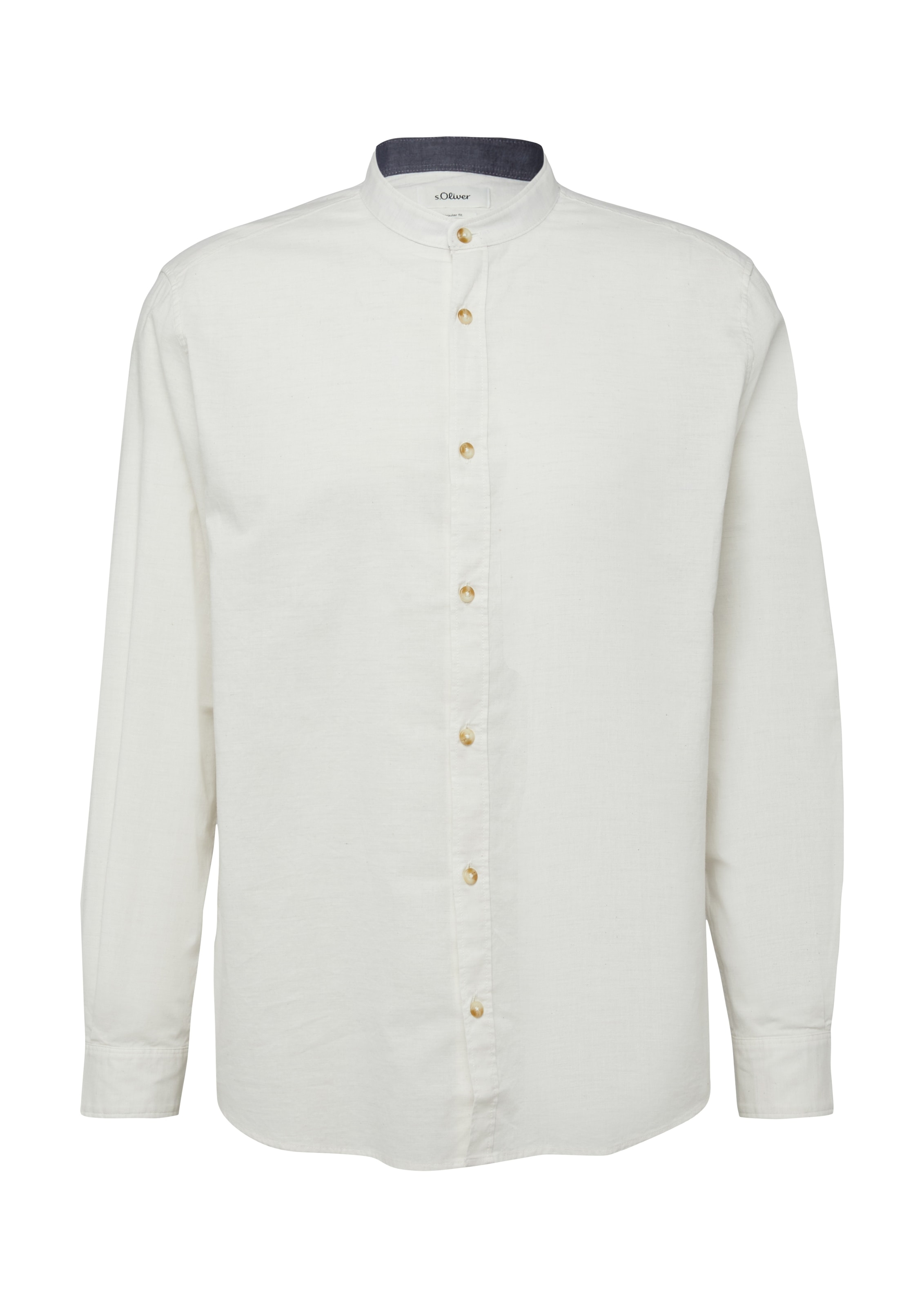 s.Oliver Langarmhemd mit Stehkragen und Knopfleiste