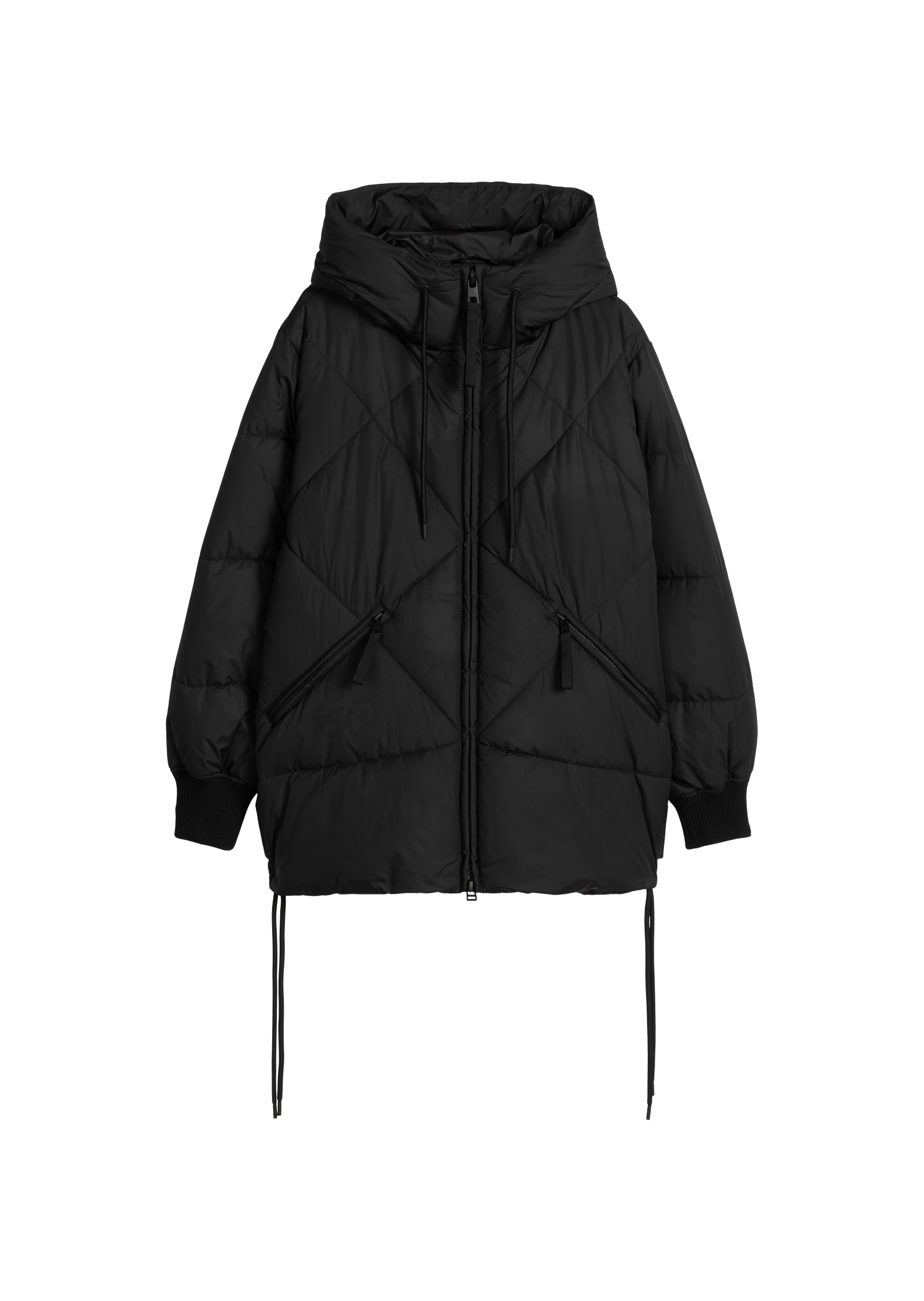 Marc O'Polo DENIM Steppjacke mit Kapuze relaxed aus recyceltem Polyester, mit Rautensteppmuster