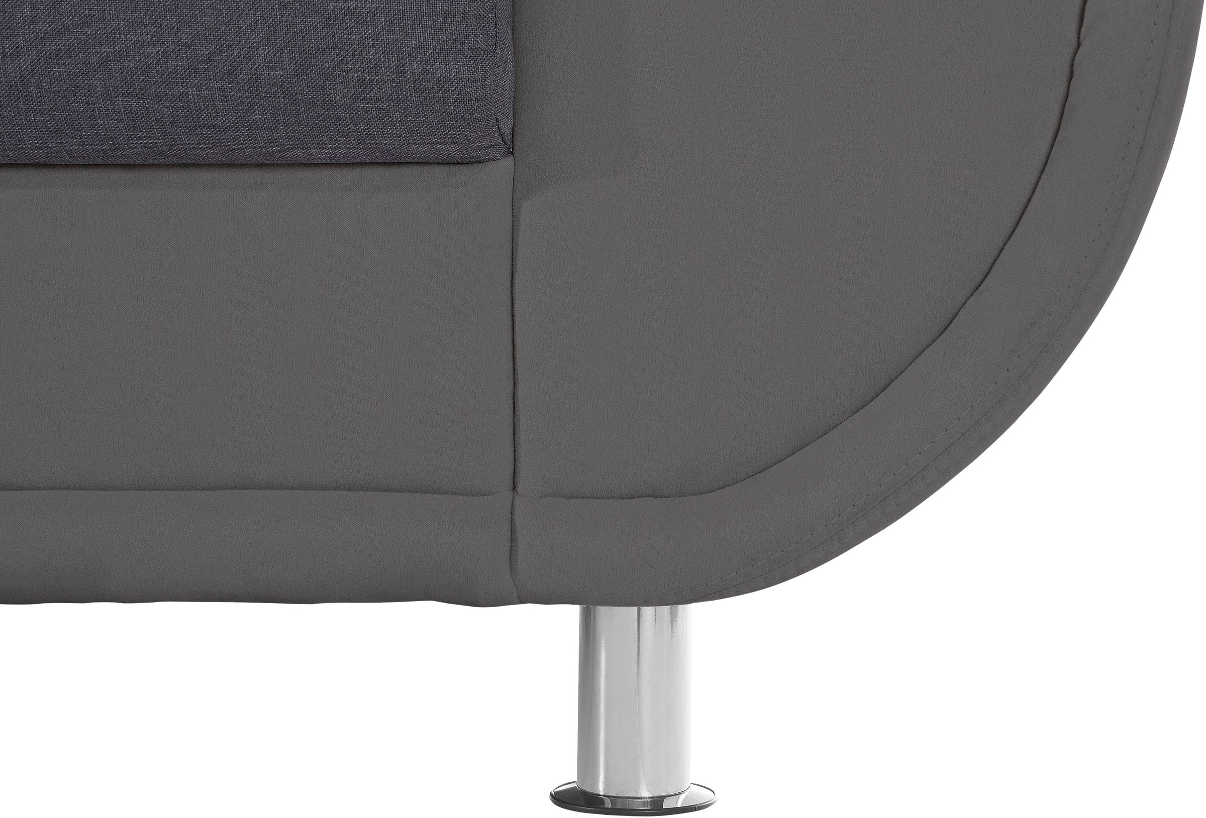 TRENDMANUFAKTUR Ecksofa »Rondo 3, zeitlos und bequem, Materialmix, breite Armlehnen, L-Form« wahlweise mit Federkern für mehr Komfort, wahlweise mit Bettfunktion