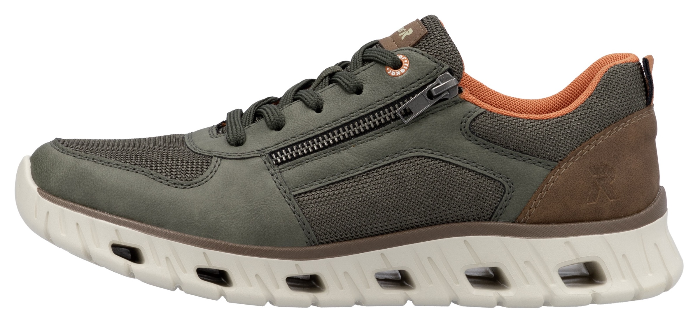RIEKER Sport Sneaker, Schnürschuh, Freizeitschuh, Halbschuh mit Reißverschluss