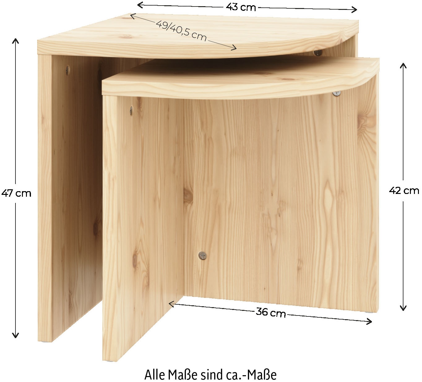 Karup Design Satztisch »COMBINE Tables Set, Couchtisch, Beistelltisch, Satztisch, 2’er Set«, (Set, 2 St., 2 Stück), Beistelltischset aus FSC®-zertifiziertem Kiefernholz