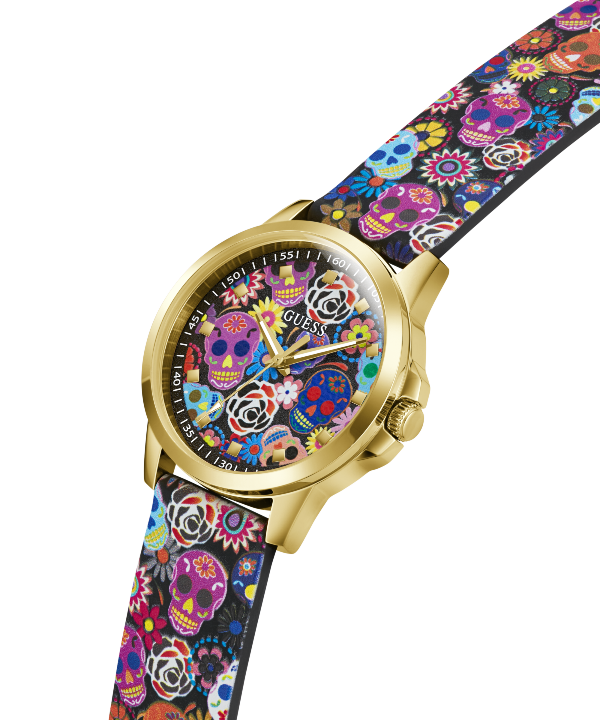 Guess Quarzuhr »CALAVERTA« Armbanduhr, Damenuhr, Silikonarmband, analog