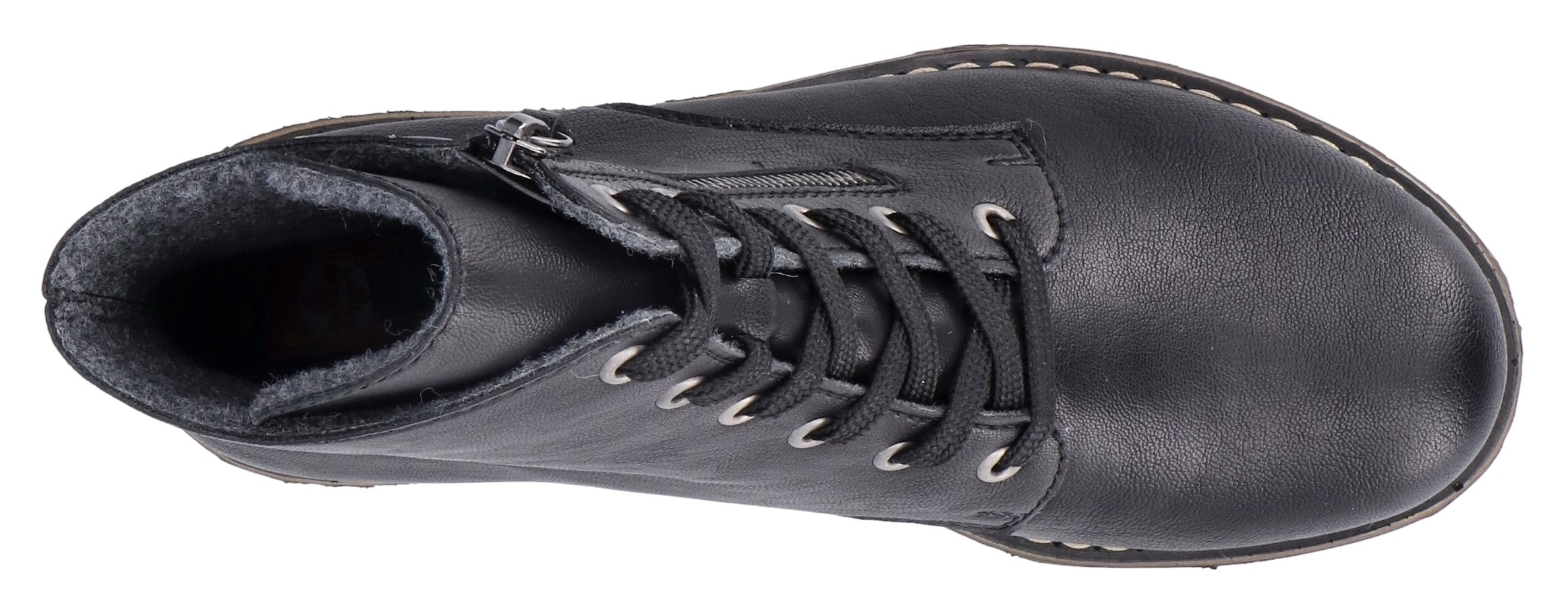 Rieker Stiefelette, Schnürstiefelette, Schnürboots mit Reißverschluss an der Außenseite