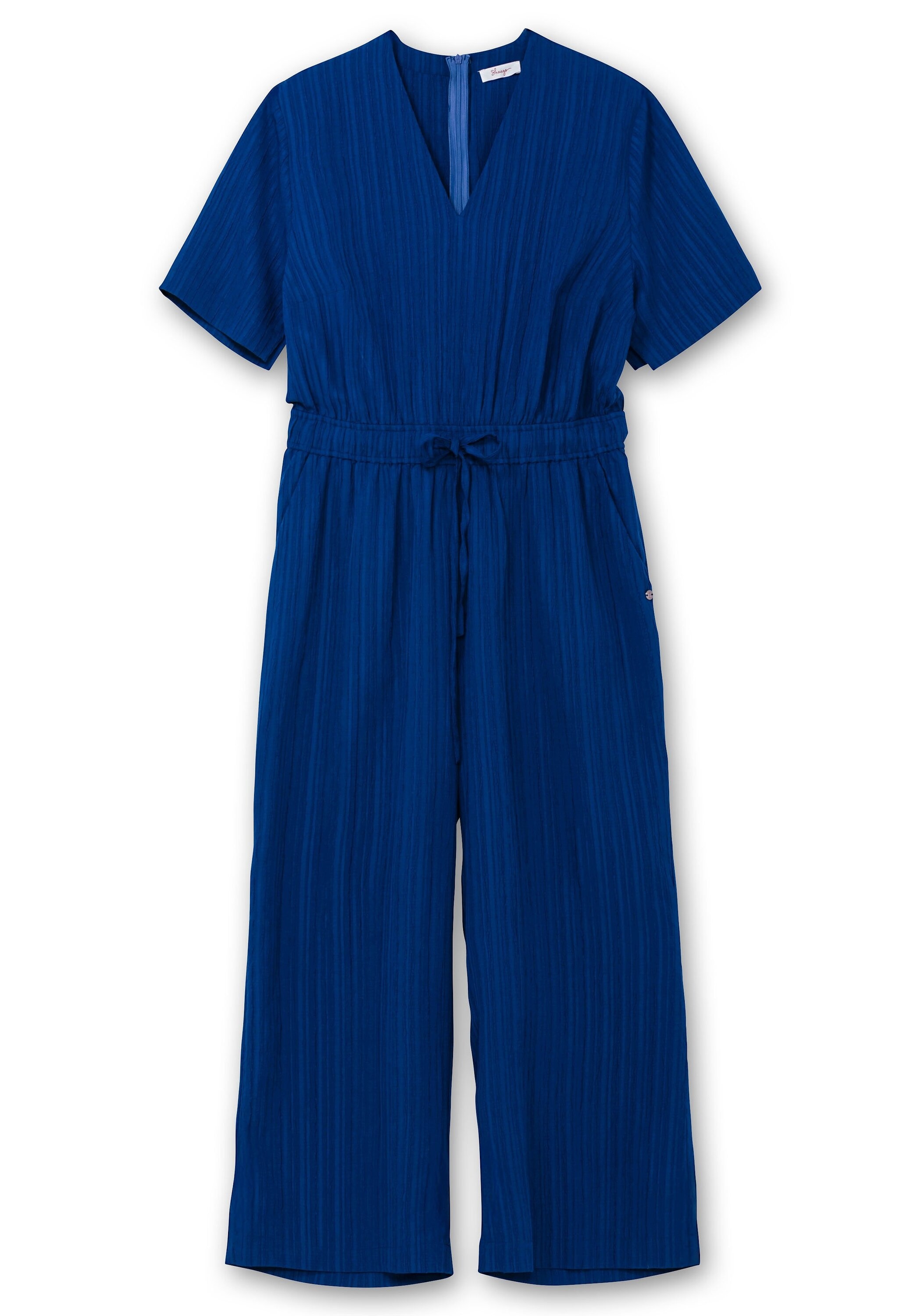Sheego Jumpsuit »Jumpsuit mit Bindegürtel, in Längsstruktur«