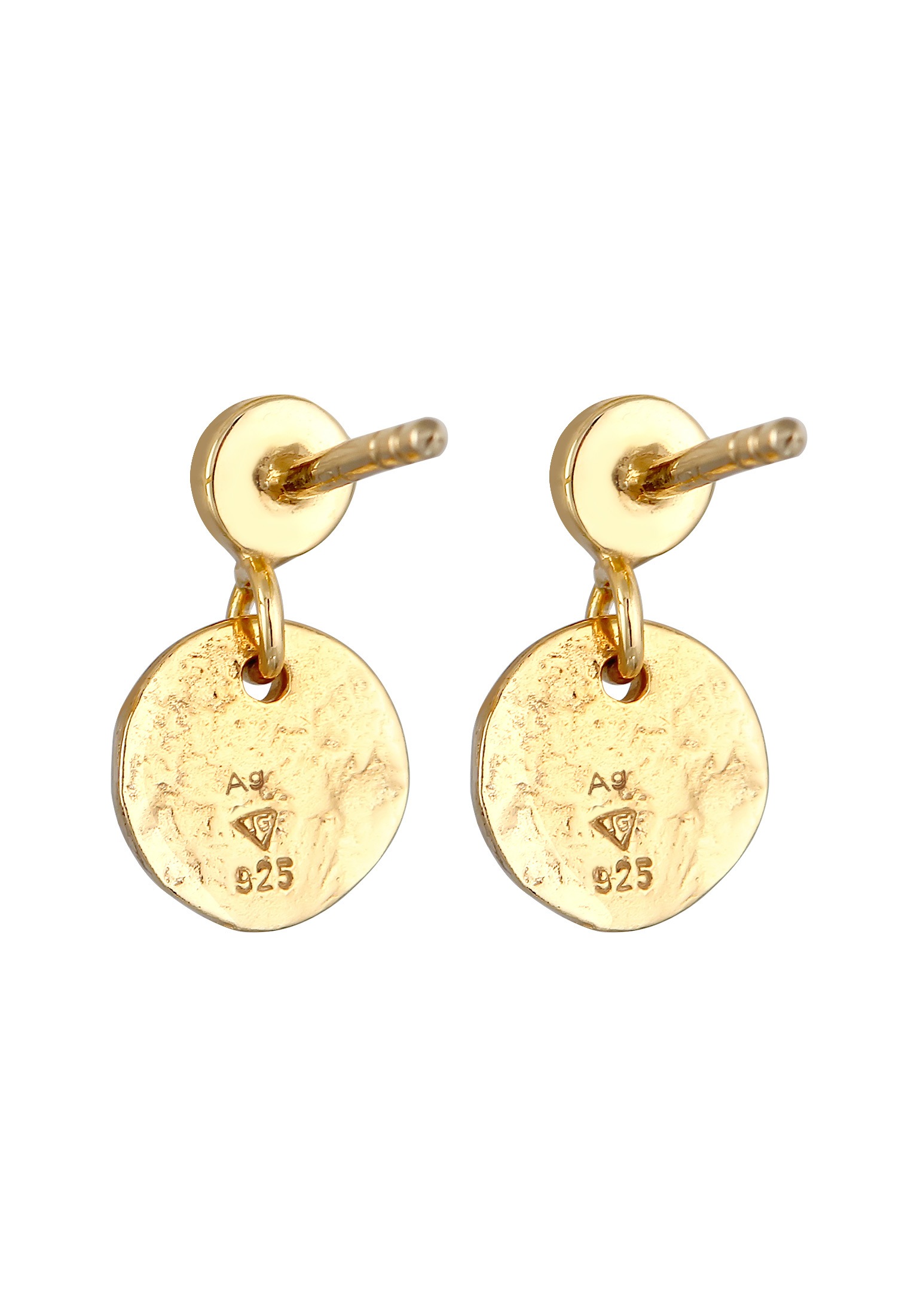 Elli Premium Paar Ohrstecker »Ohrringe Plättchen Vintage Antique Mondstein 925 Silber«