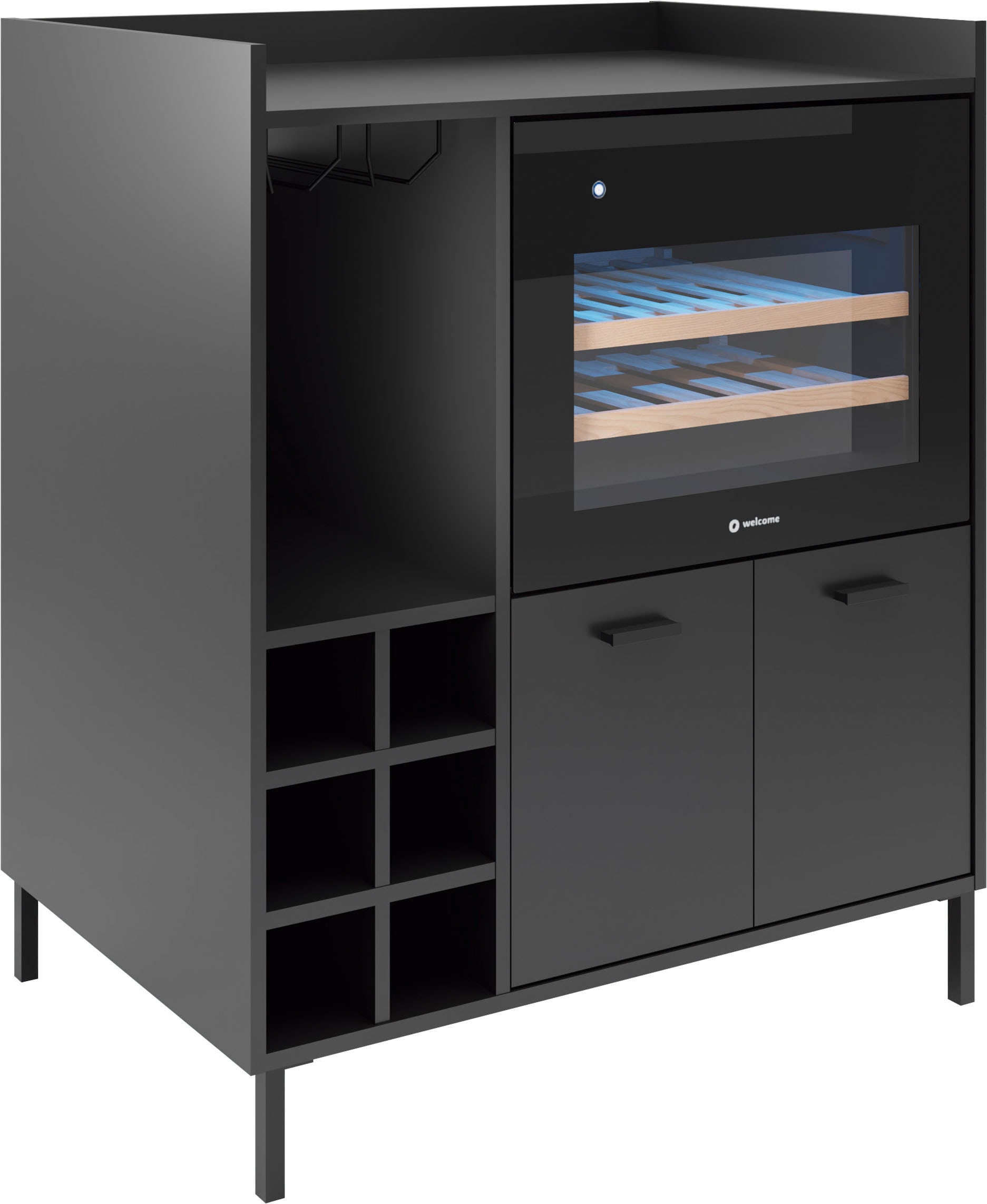 BASIC by Balculina Weinschrank »Tarent B/H/T 90x105x58 cm« Breite 90 cm, wahlweise mit Weinkühler