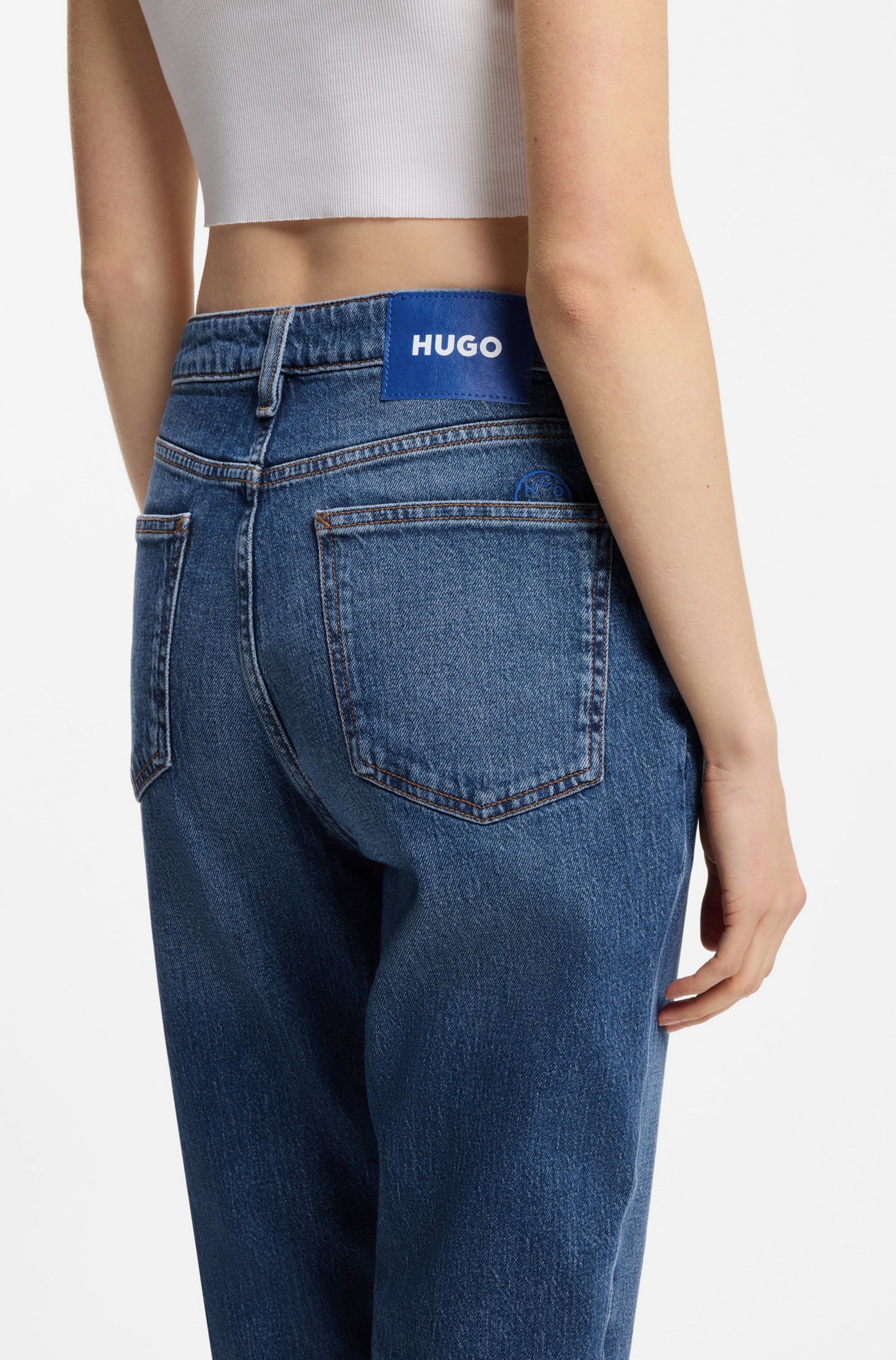 HUGO Blue Mom-Jeans »Noe« Straight Fit Jeans mit hoher Leibhöhe