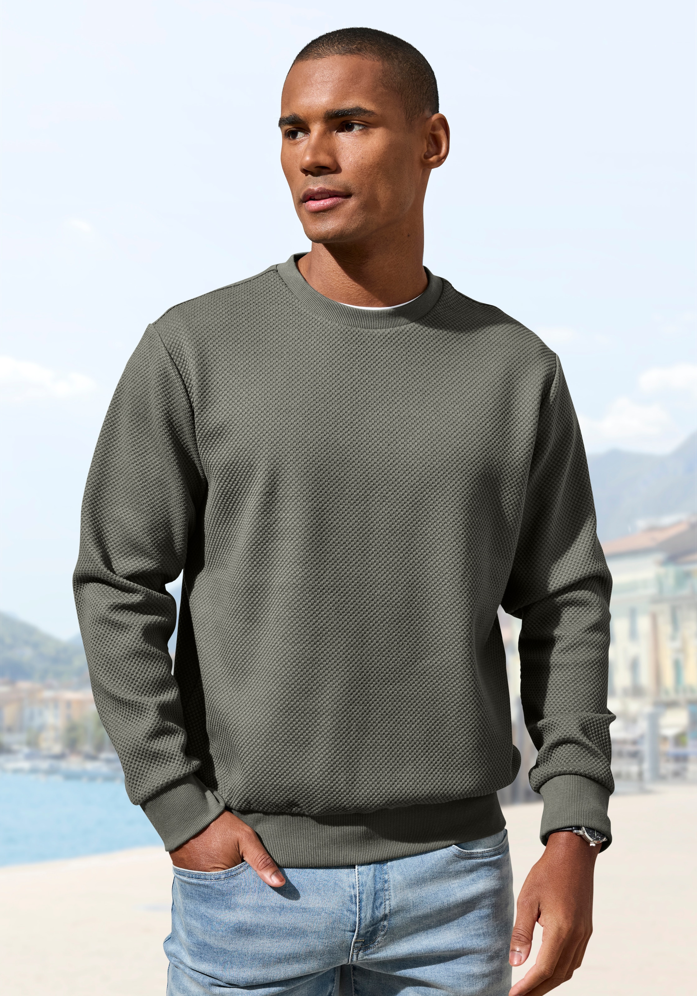 John Devin Sweatshirt , Pullover aus Struktur-Qualität
