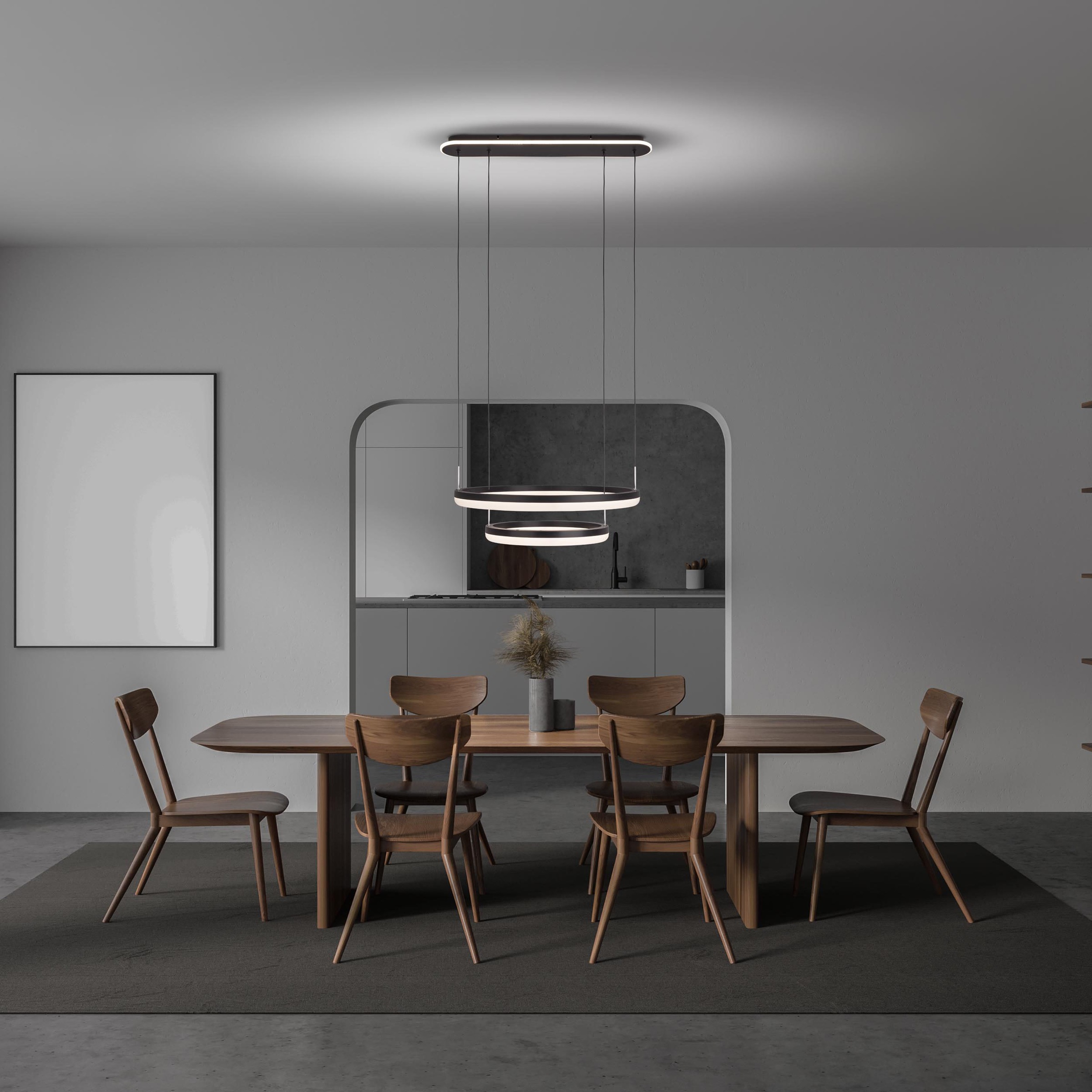 näve LED Pendelleuchte »CIRCULO«, CCT-Farbwechsler; Hintergrundbeleuchtung; Memoryfunktion; Nachtlicht