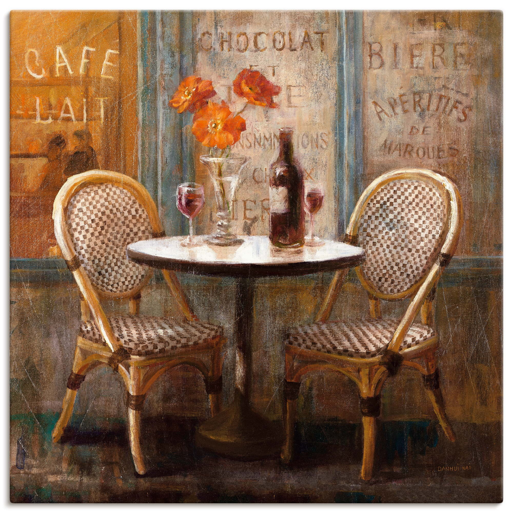 Artland Wandbild »Triff mich im Cafe I«, Restaurant & Cafés, (1 St.), in vielen Größen & Produktarten -Leinwandbild, Poster, Wandaufkleber / Wandtattoo auch für Badezimmer geeignet