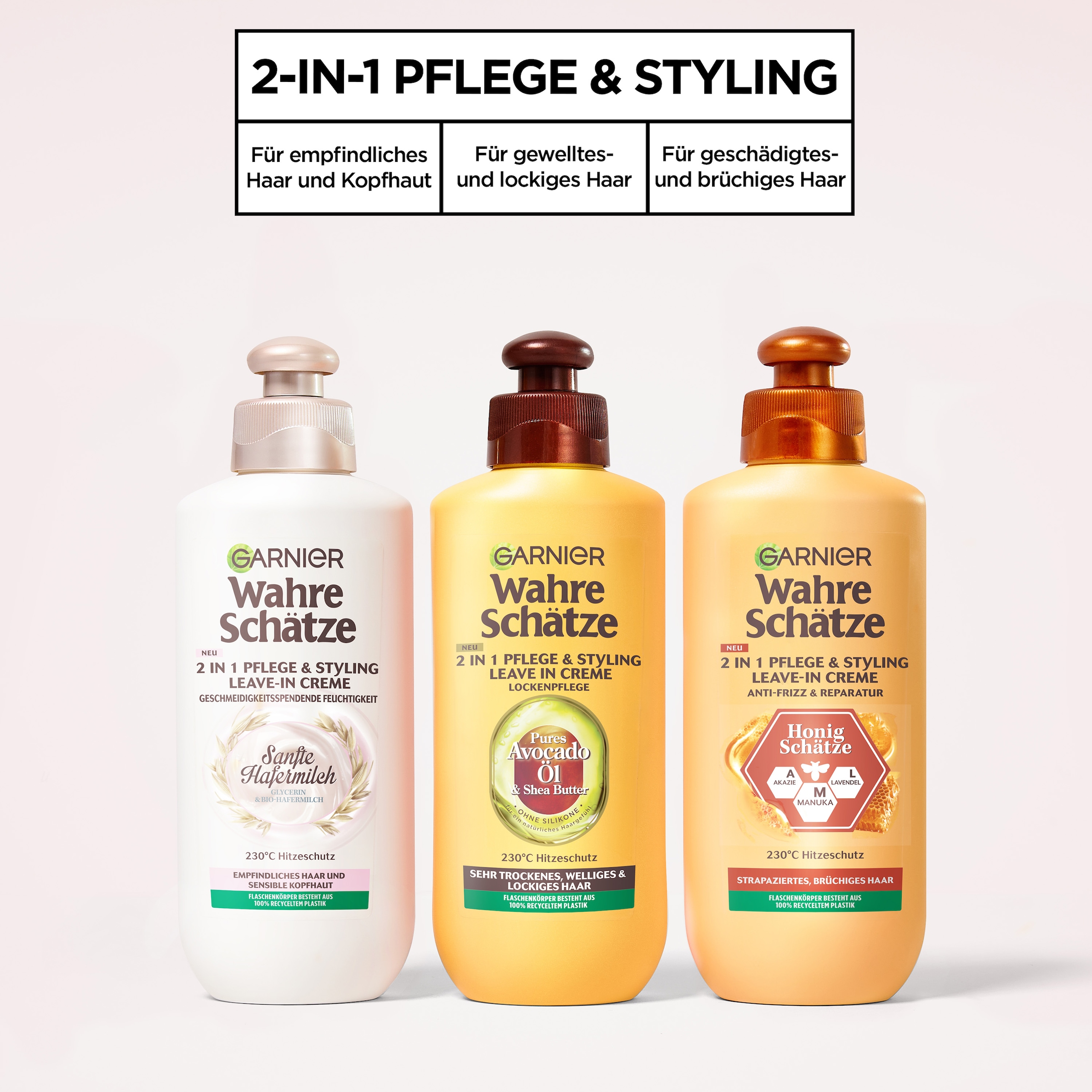 GARNIER Haarmousse »Garnier Wahre Schätze 2-in-1 Pflege & Styling Honig Schätze«