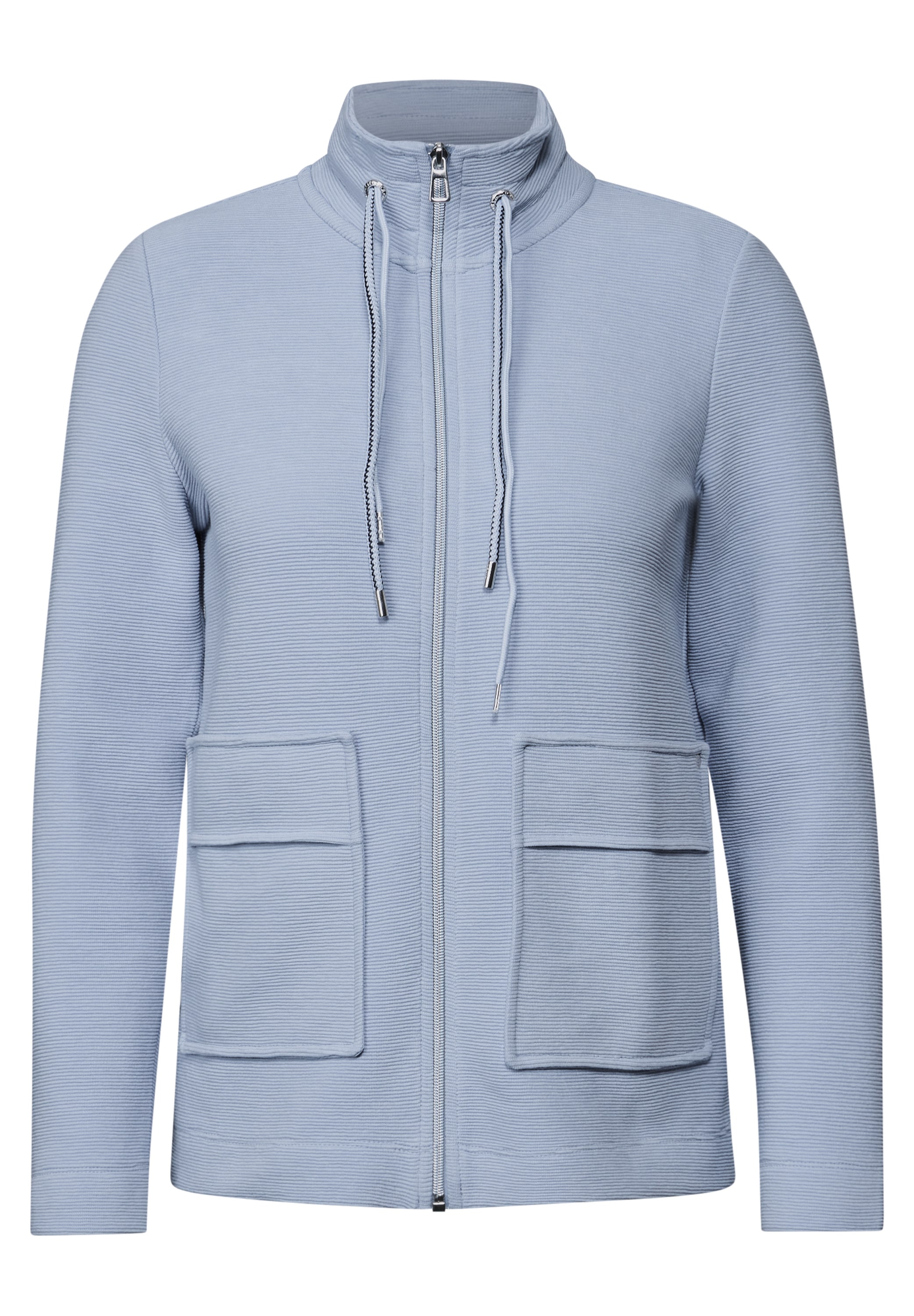 Cecil Sweatjacke, im Ottoman-Look und Stehkragen, Struktur-Optik
