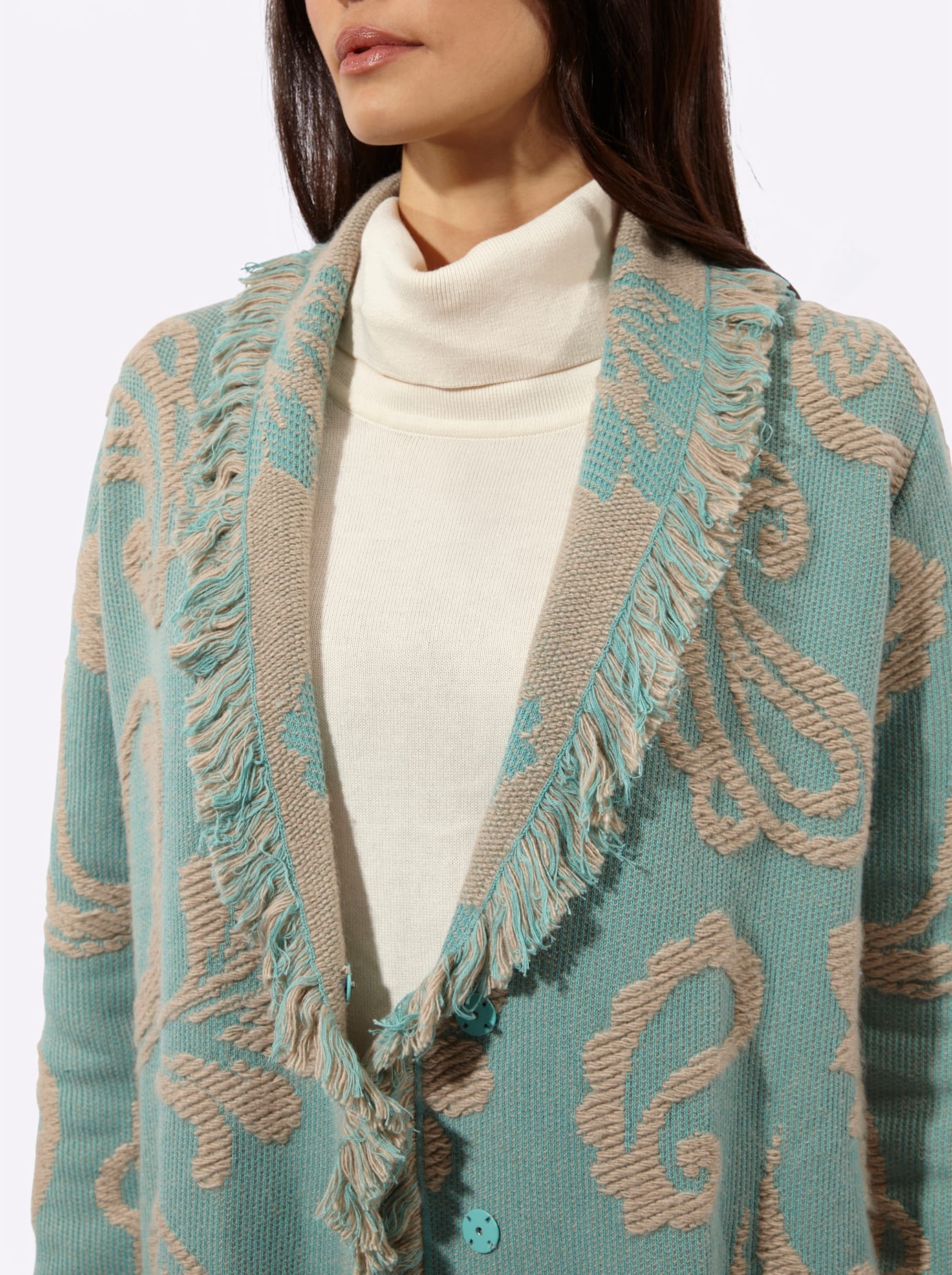 creation L Jacquardstrickjacke