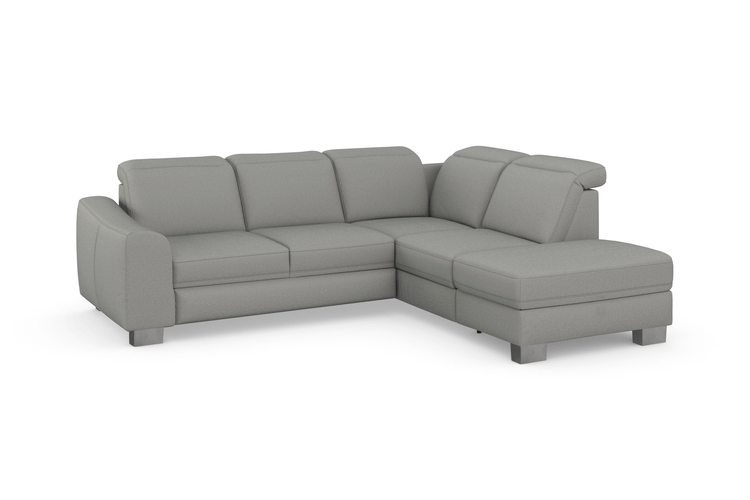 sit&more Ecksofa »Dundee L-Form«, mit Federkern und Edelstahlfüßen, wahlweise mit Kopfteilverstellung