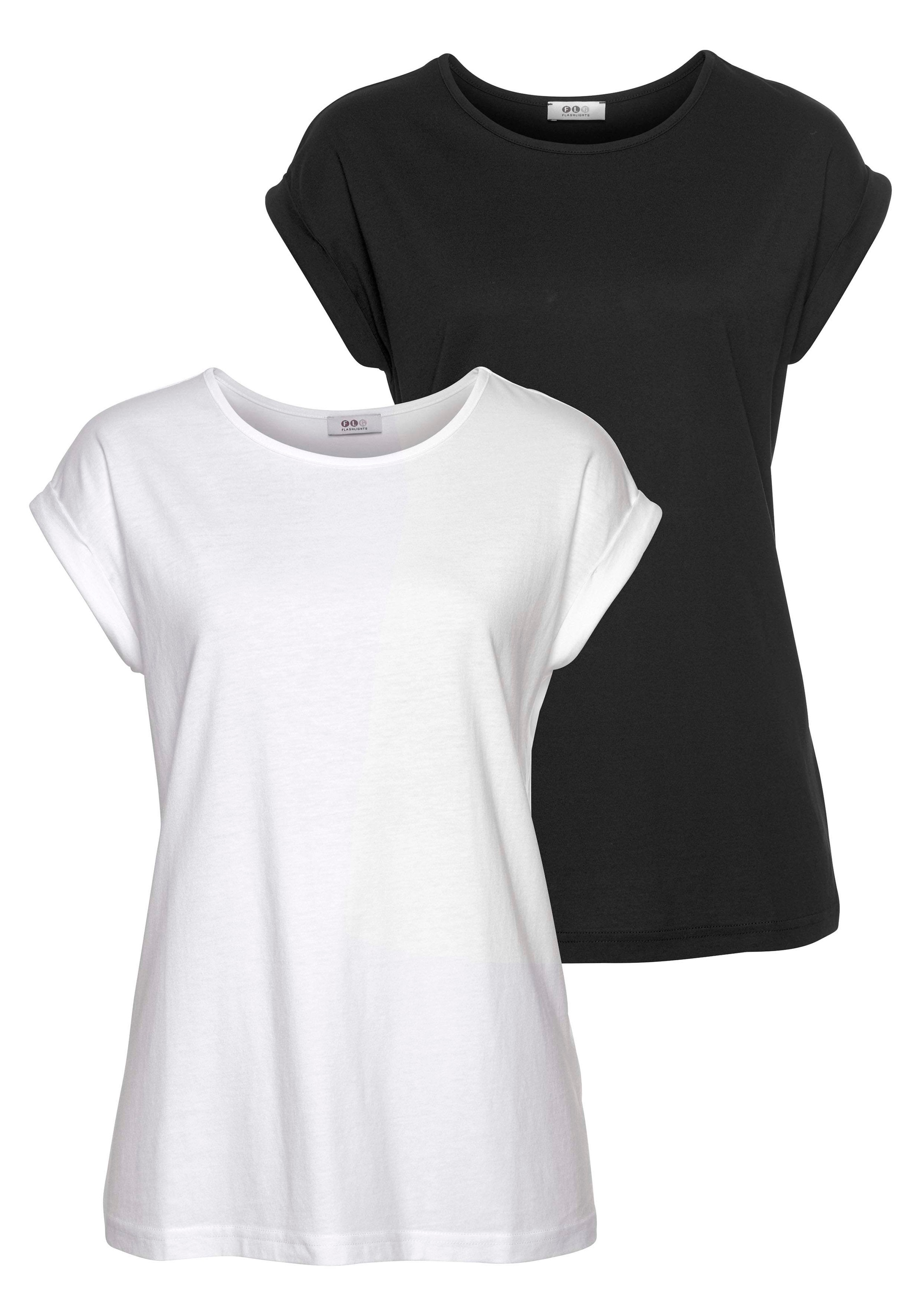 Flashlights T-Shirt, Kurzarm, figurbetont, unifarben, Rundhals, für jeden Anlass