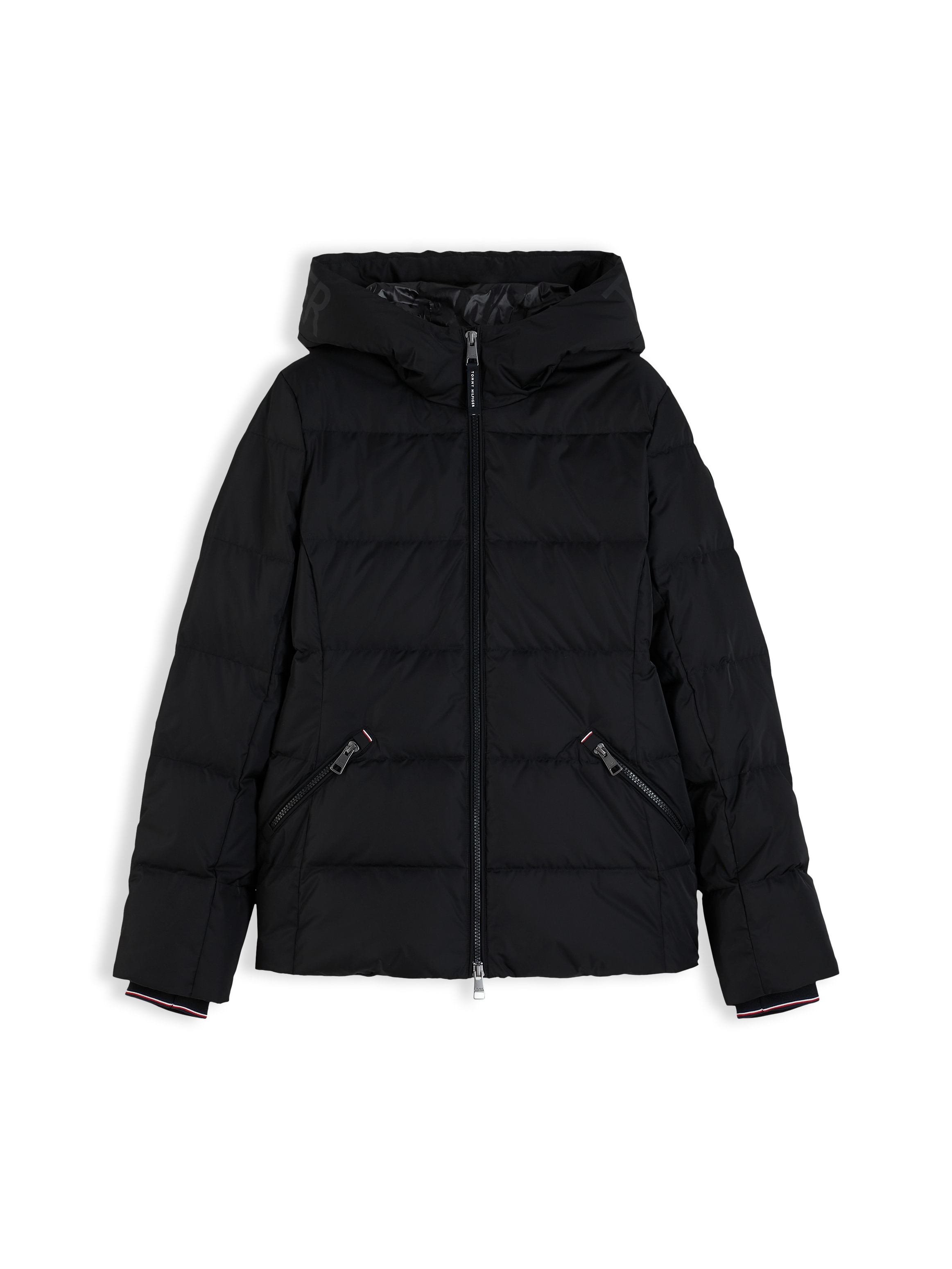 Tommy Hilfiger Steppjacke »DOWN BRANDED FITTED JACKET« mit Kapuze Kunstfaser