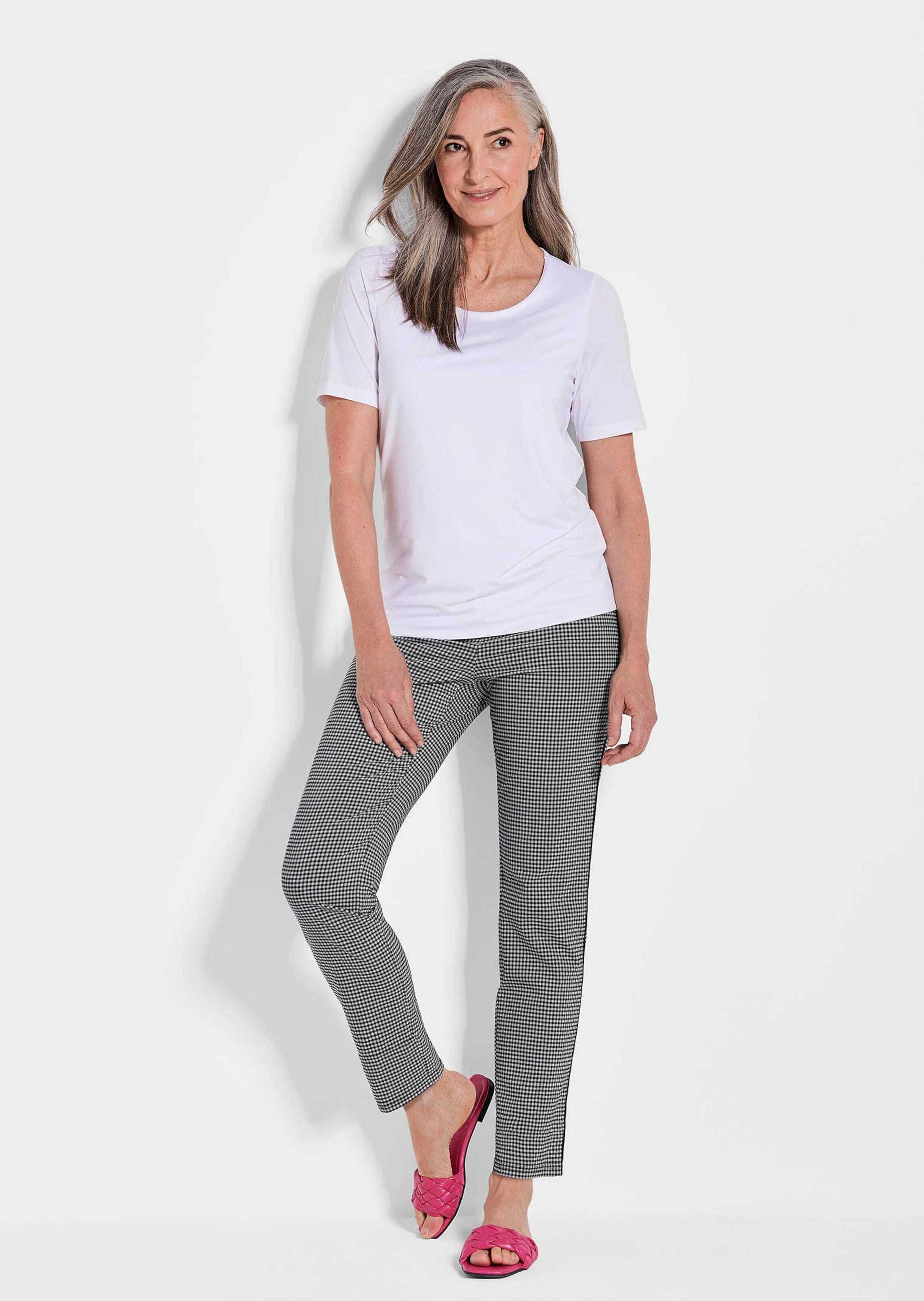 GOLDNER 2-in-1-Hose »Kurzgröße Lange Slim Fit Hose LOUISA in schwarz«