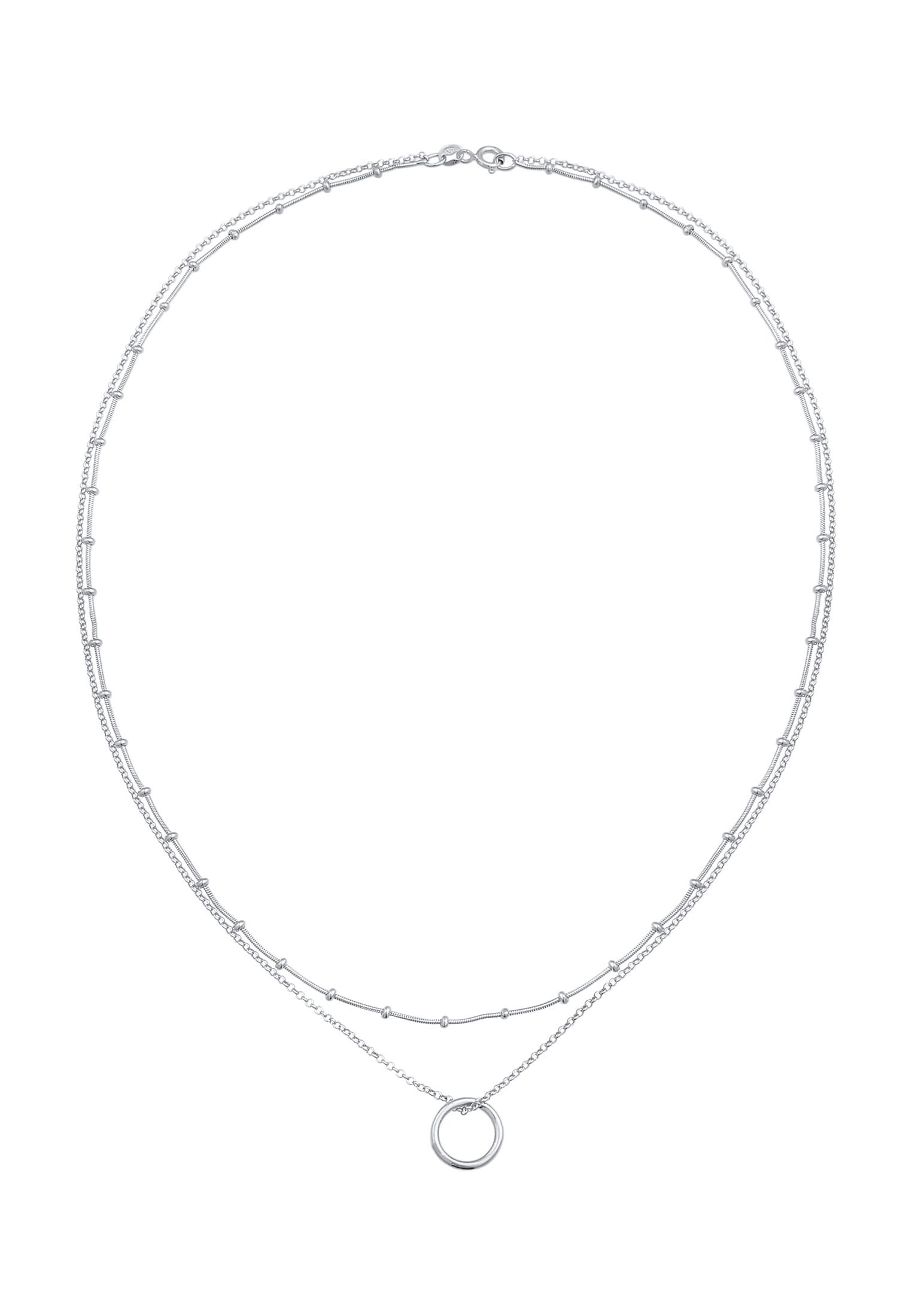 Elli Silberkette »Halskette Layer Kugelkette Kreis Rund 925 Silber«