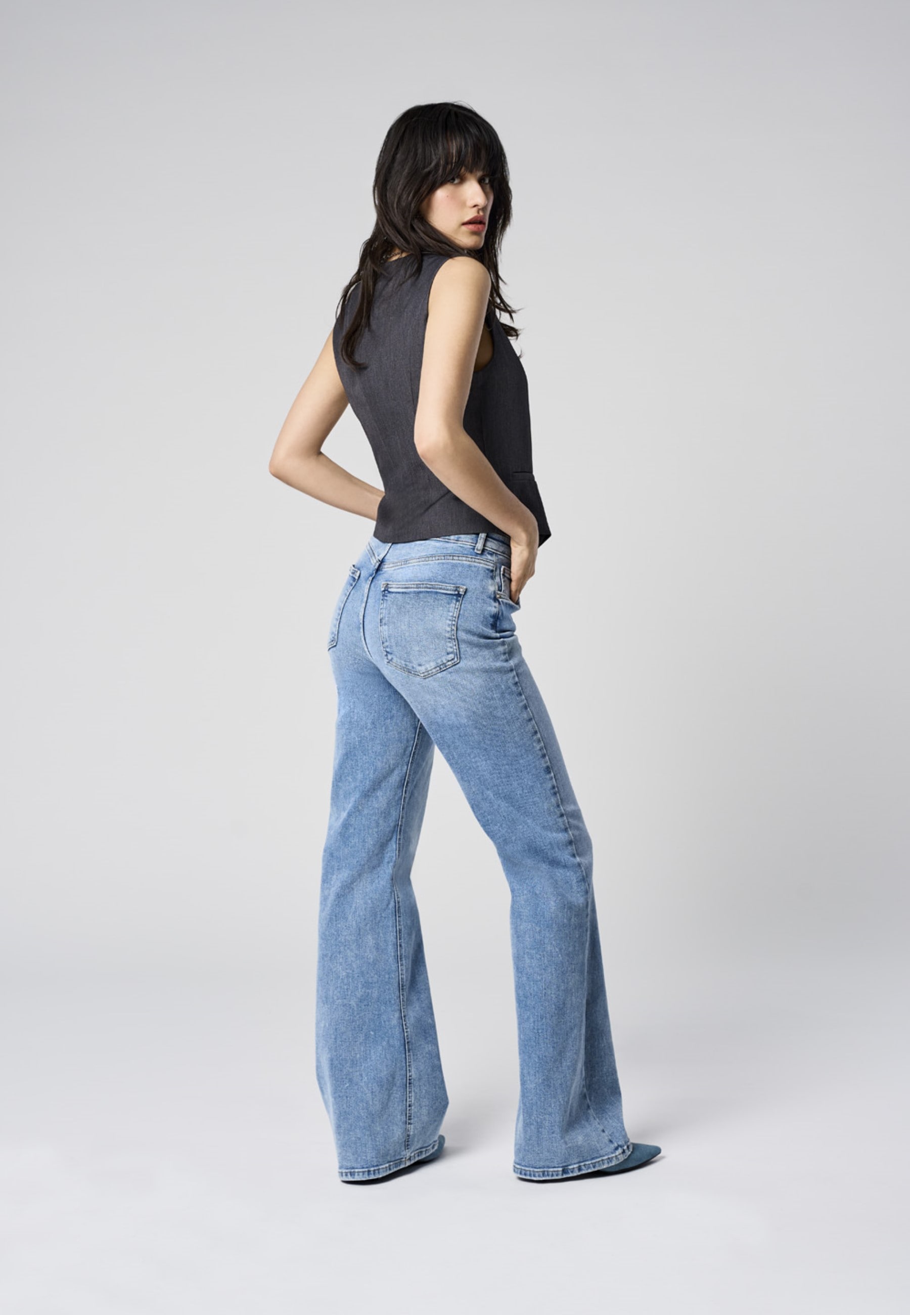ONLY Bootcut-Jeans »ONLJUICY HW FLARED DNM DOT023 NOOS« Baumwollmischung, bootcut fit, high waist