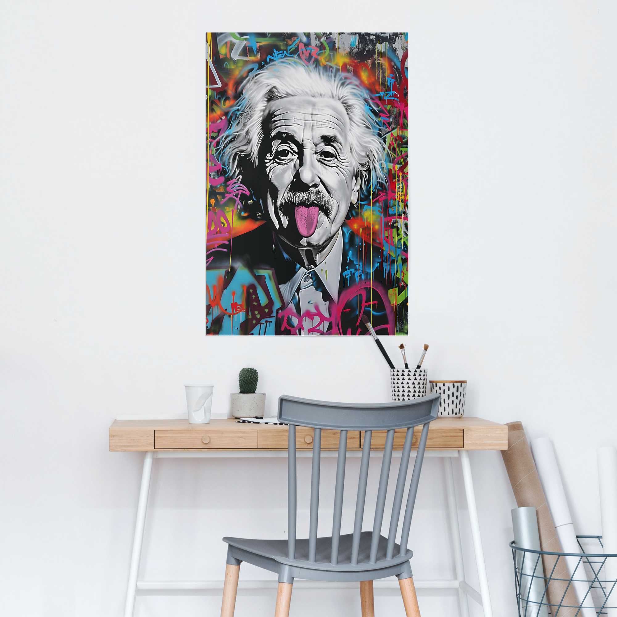 Reinders! Poster »Einstein Tongue« Hobbyraum - Mehrfarbig - 150 gr.  Papier - Street Art - 61x91,5 cm