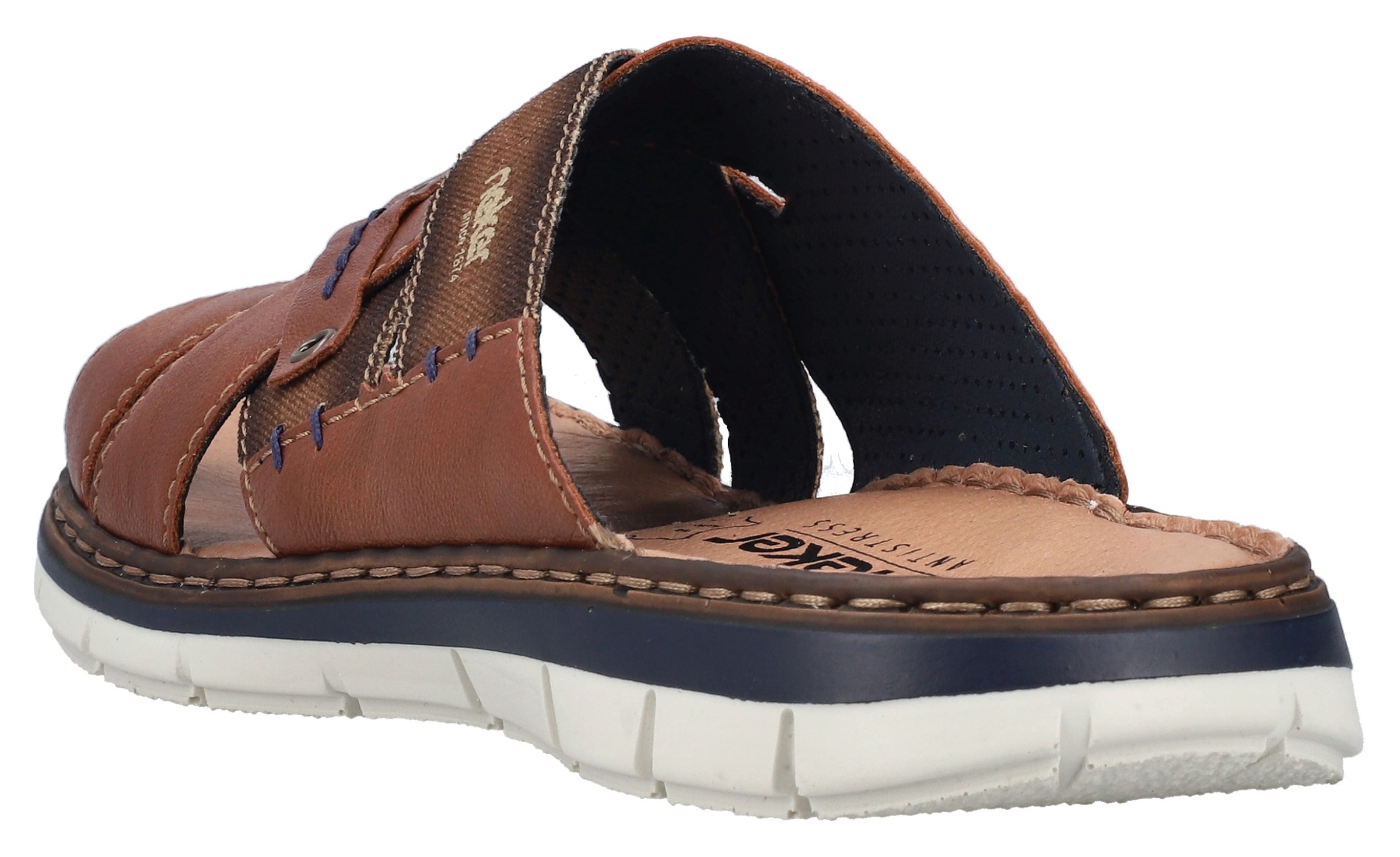 Rieker Pantolette, Sommerschuh, Schlappen, Poolslides, mit Leder-Innensohle