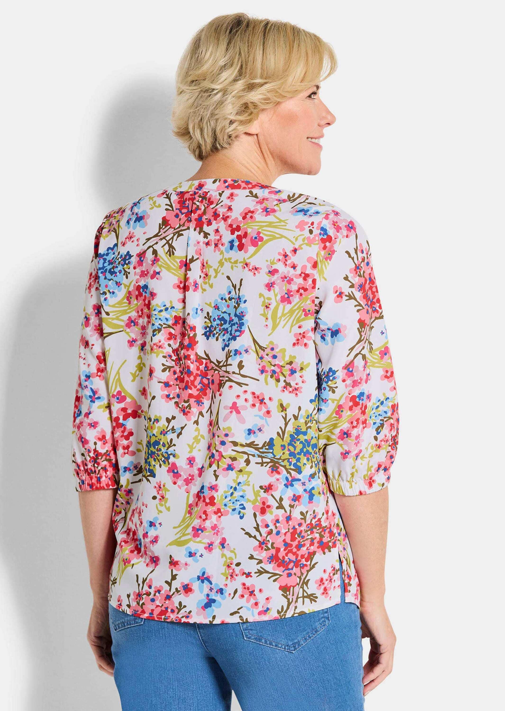 GOLDNER Tunika »Kurzgröße Pflegeleichte Bluse mit Blumenmuster«