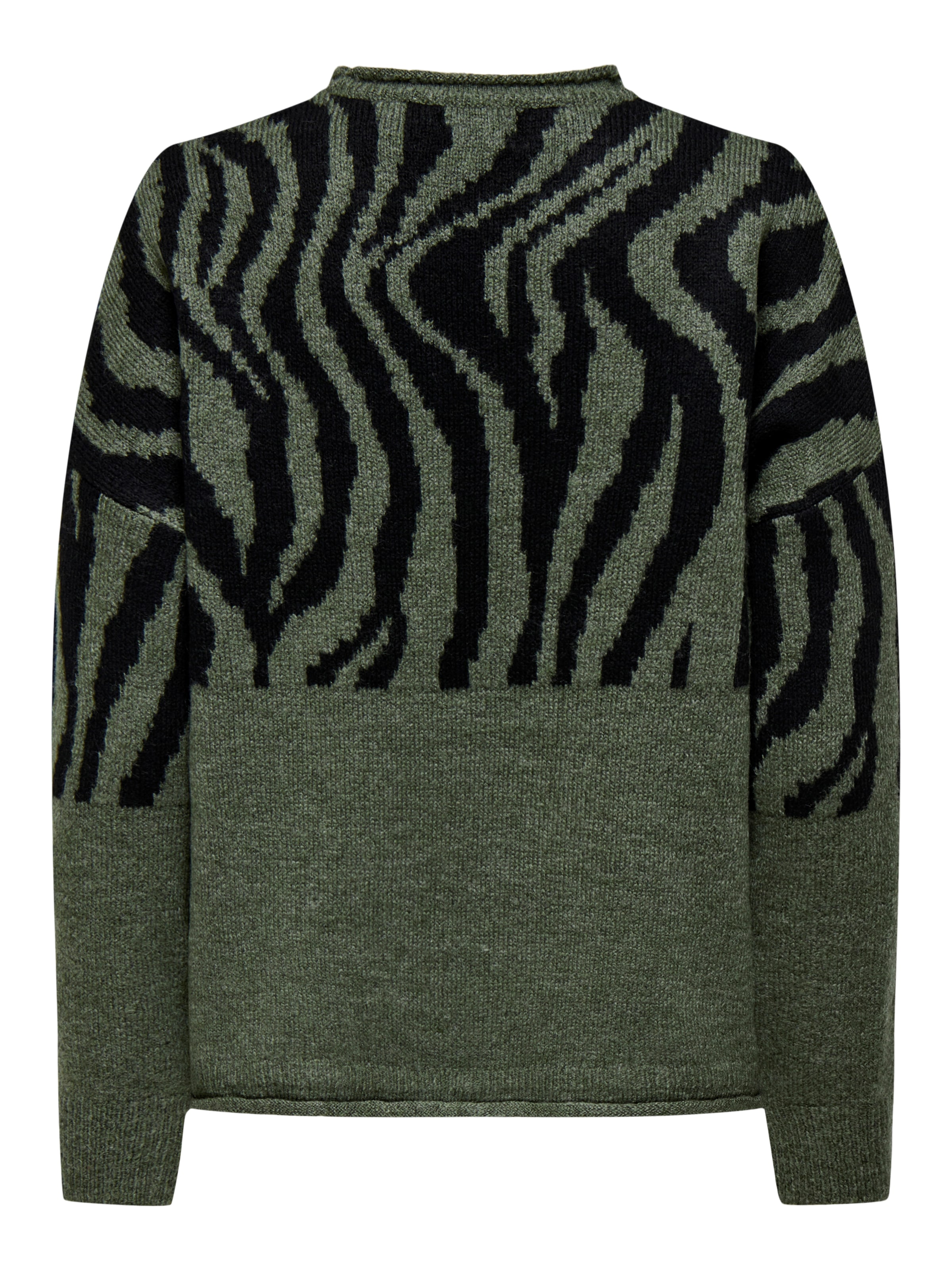 ONLY Rundhalspullover »ONLJADE ANIMAL LS O-NECK NOOS KNT« Kunstfaser, regular fit