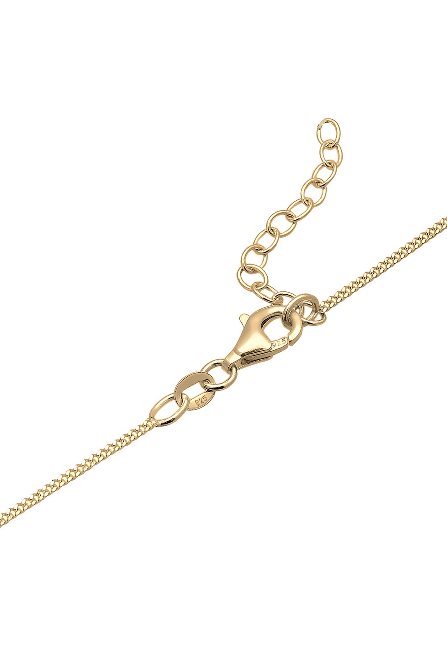 Elli Silberkette »Halskette Halbmond Mondstein Weiß 925 Sterling Silber vergoldet«