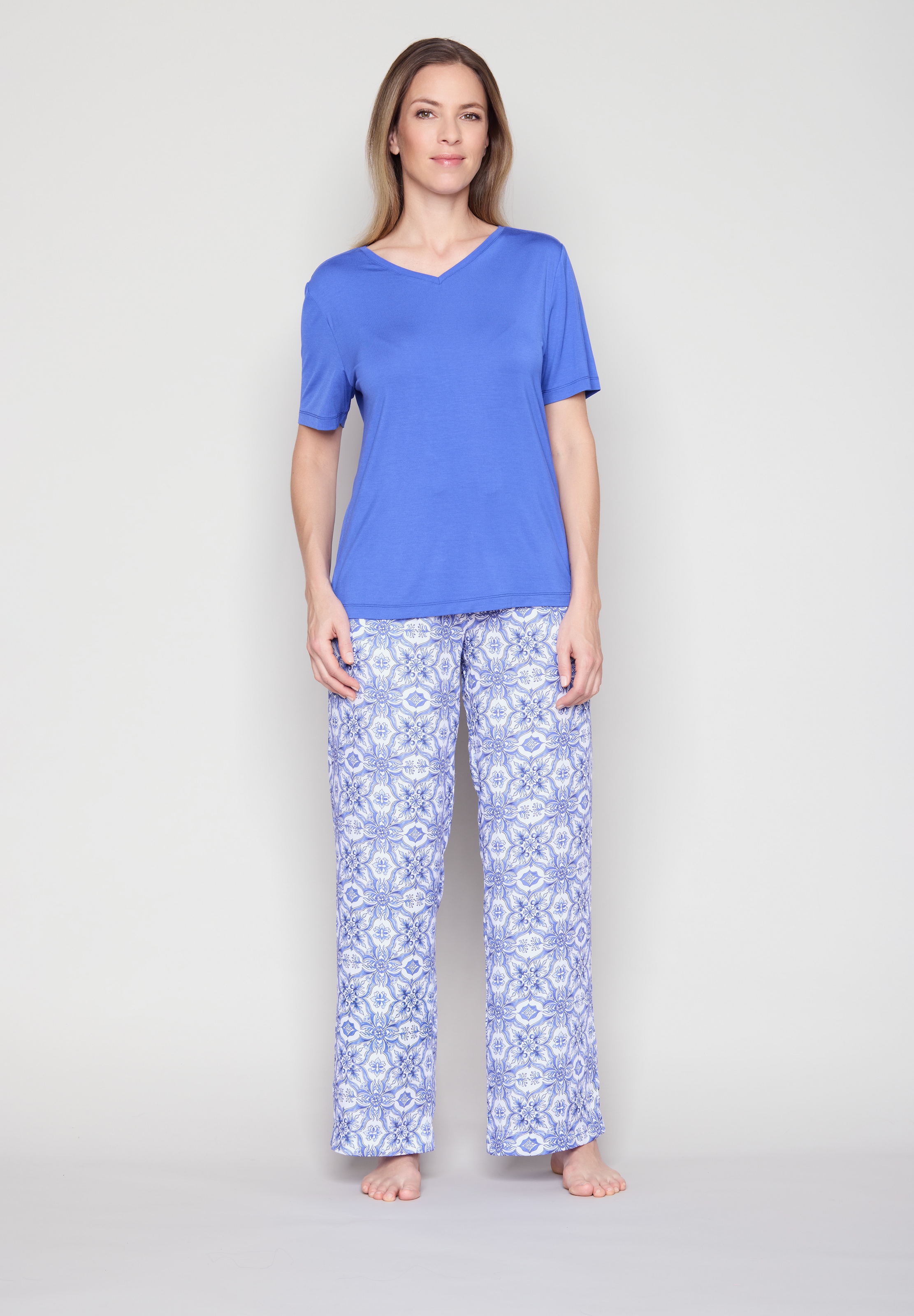 JOOP! Pyjamaoberteil mit V-Ausscshnitt und kurzem Arm