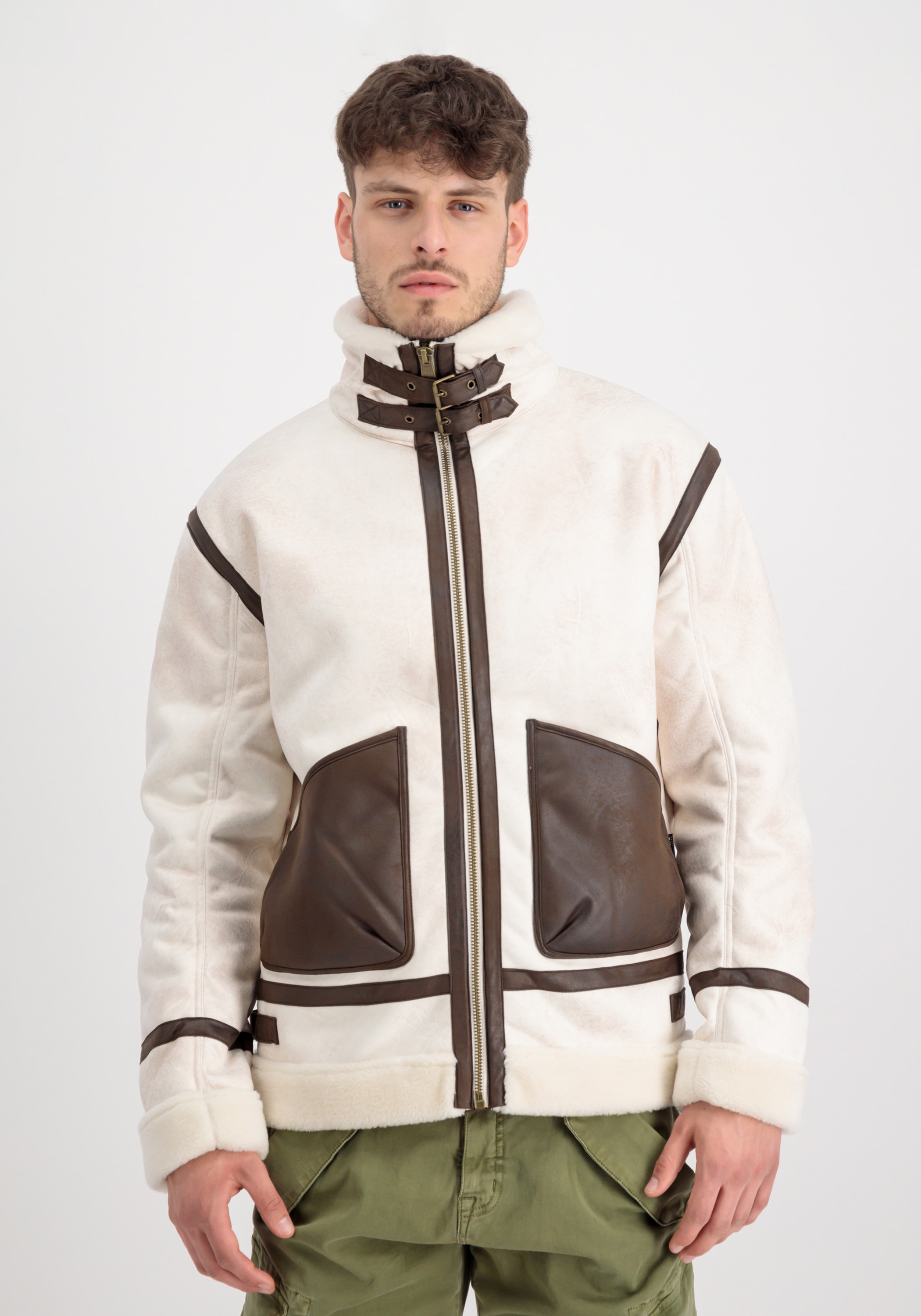 Alpha Industries Lederjacke »Alpha Industries Men - Leather & Vegan Jackets B-3 Arctic«