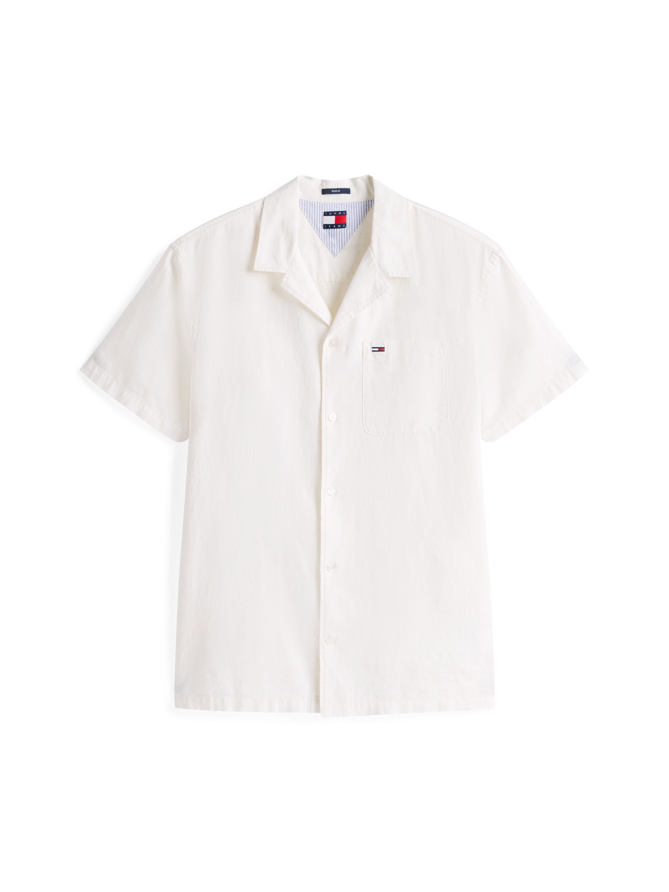 Tommy Jeans Kurzarmhemd »TJM LINEN BLEND CAMP SS EXT«, Mit V-Ausschnitt