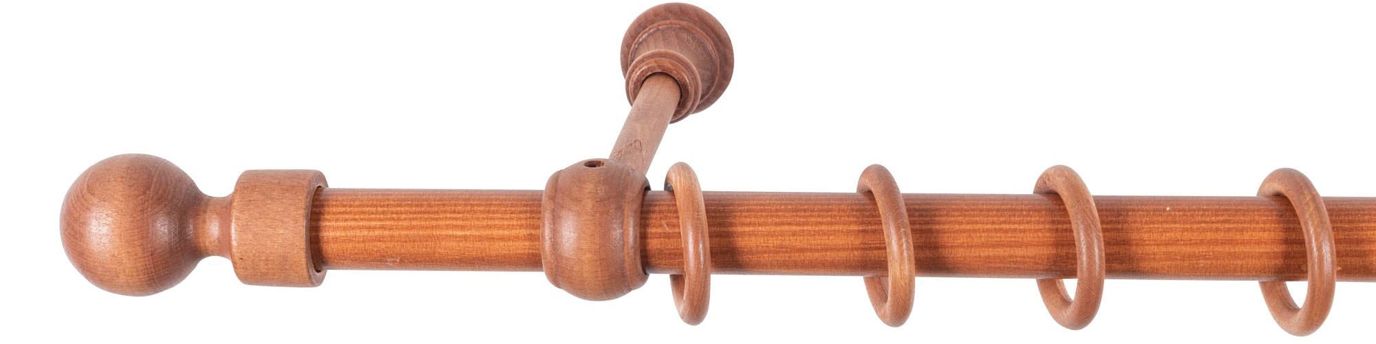 SN DECO GROUP Gardinenstange »Giro« 1 läufig-läufig Fixmaß 28 mm, Holz, verschiedene Längen und Farben, Komplettset