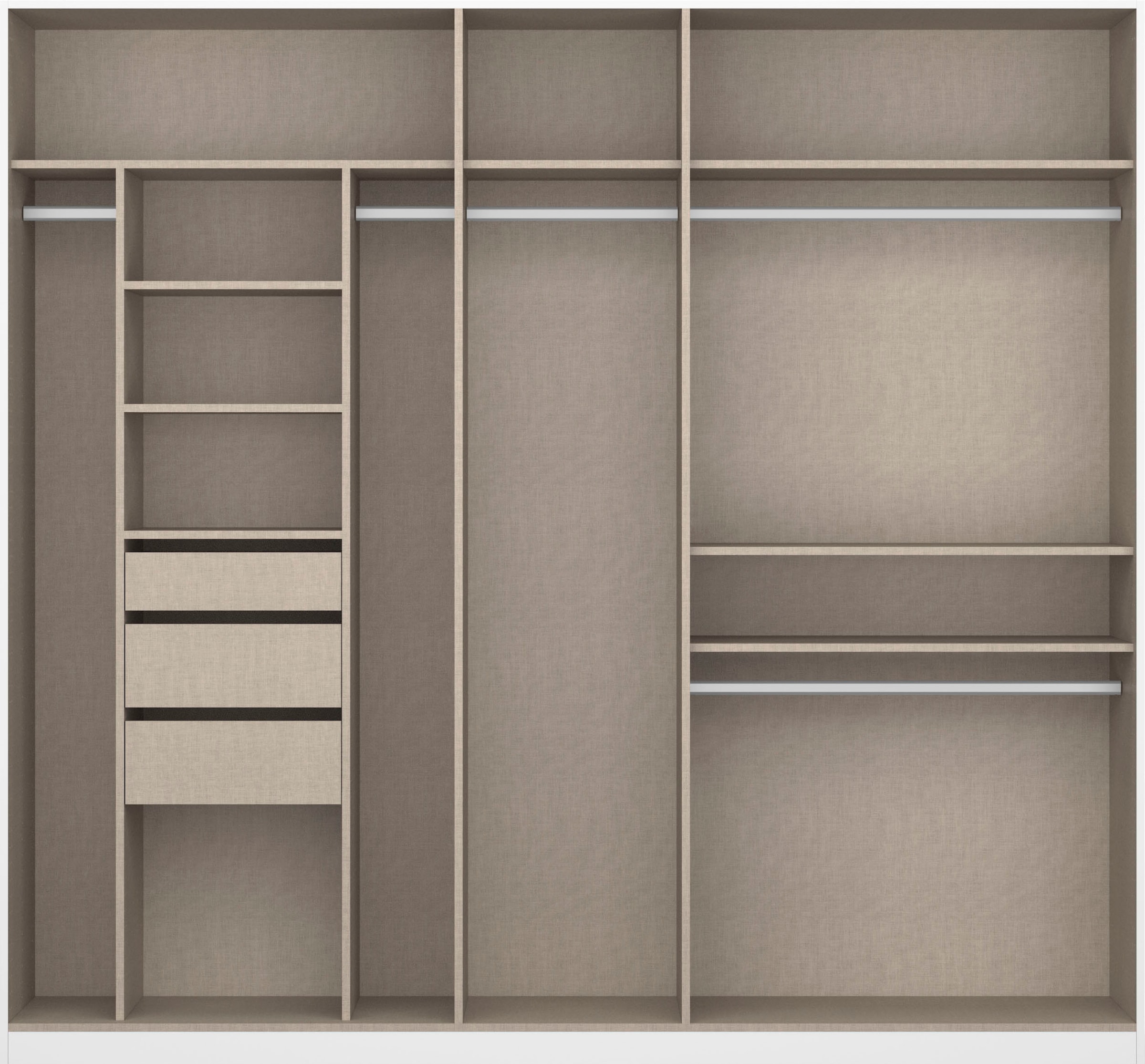 rauch Drehtürenschrank »Kleiderschrank Schrank Garderobe TOPSELLER OTELI inkl. Inneneinteilung«, (erhältlich in Breiten 91-360 cm, ab Breite 136cm inkl. Innenschubladen), mit zusätzlichen Einlegeböden, optional mit Spiegel MADE IN GERMANY