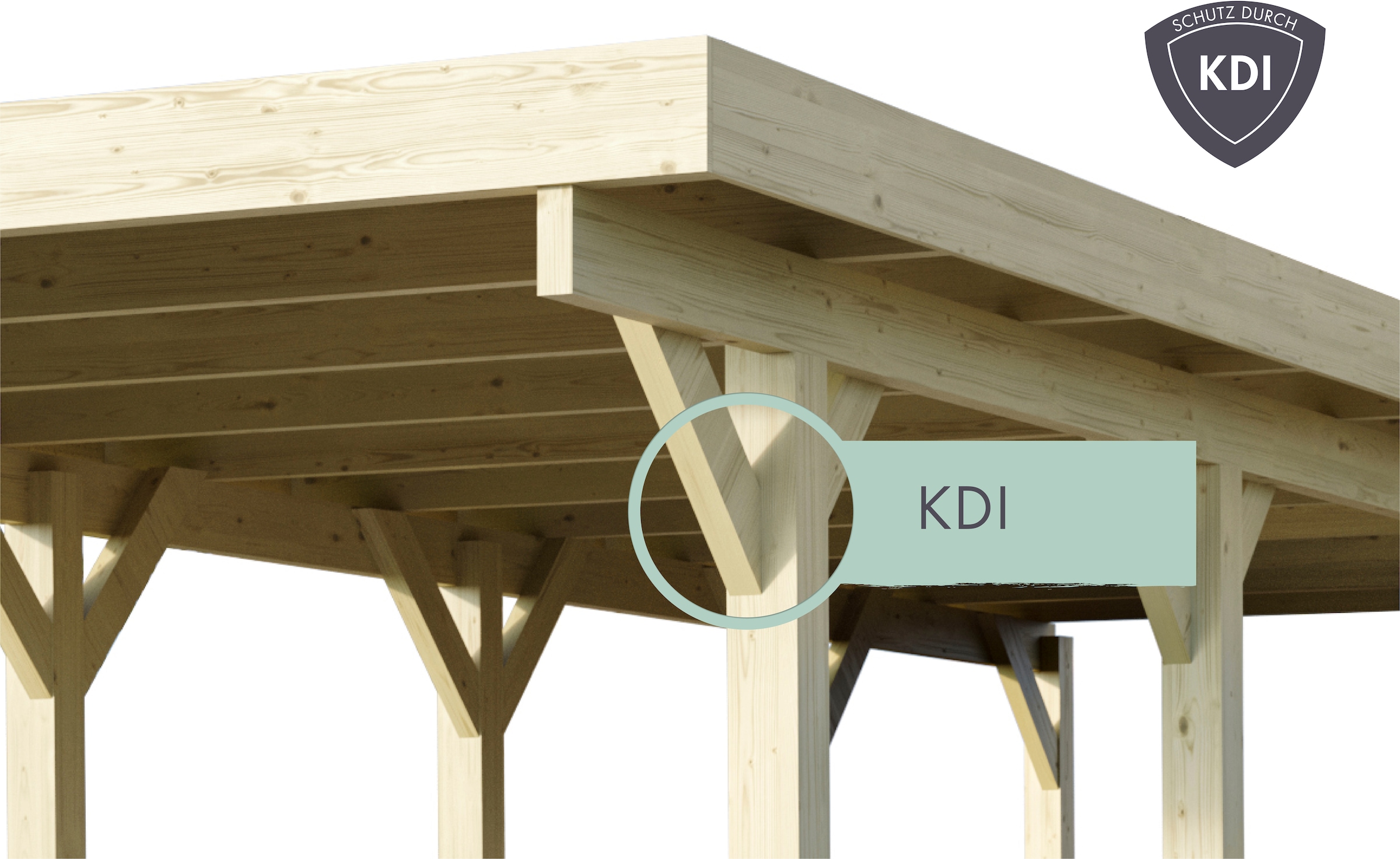 Karibu Doppelcarport »Classic 1«, Holz, 540 cm, braun