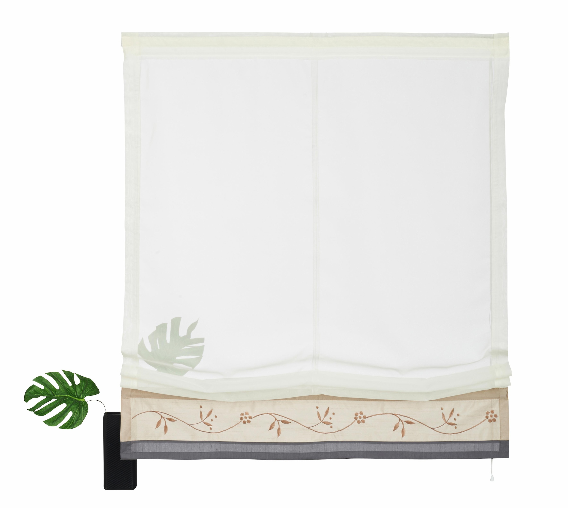 my home Raffrollo »Sorel«, mit Polyester Klettband, kaufen bei Transparent, OTTO Bestickt